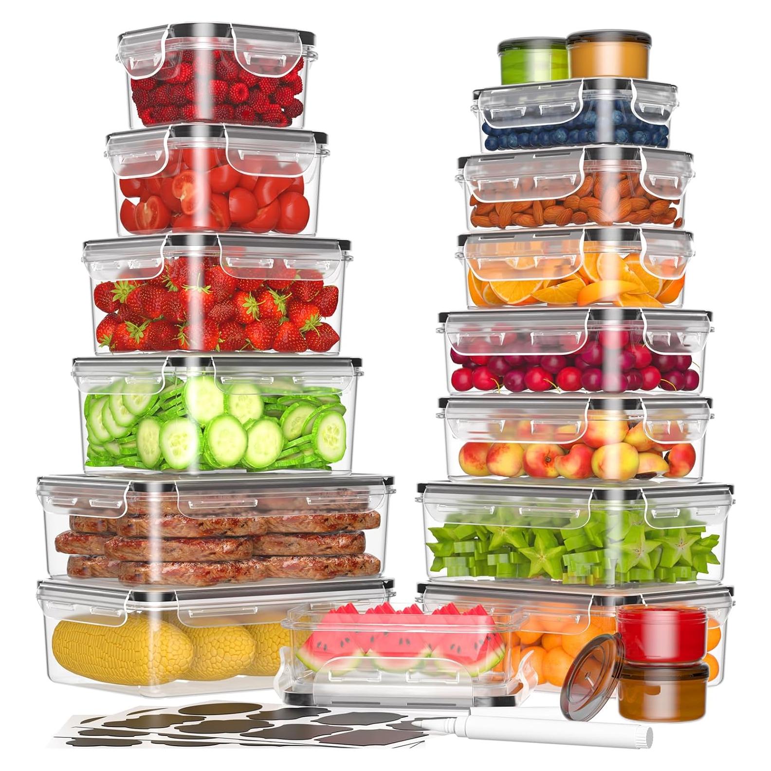 Set de 36 Contenedores de Alimentos KEMETHY Sin BPA