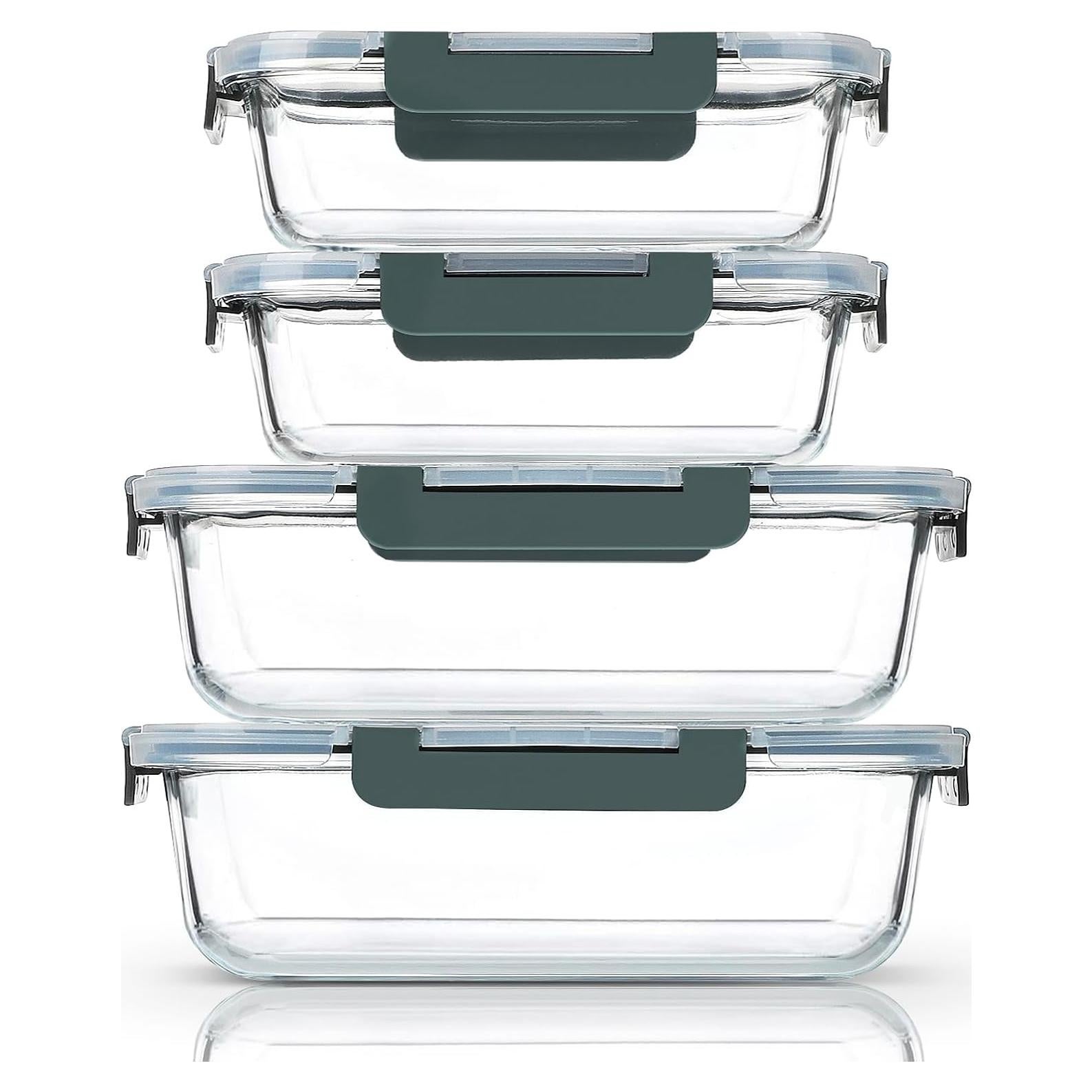 Juego de Contenedores de Almacenamiento de Vidrio MCIRCO 4 Piezas