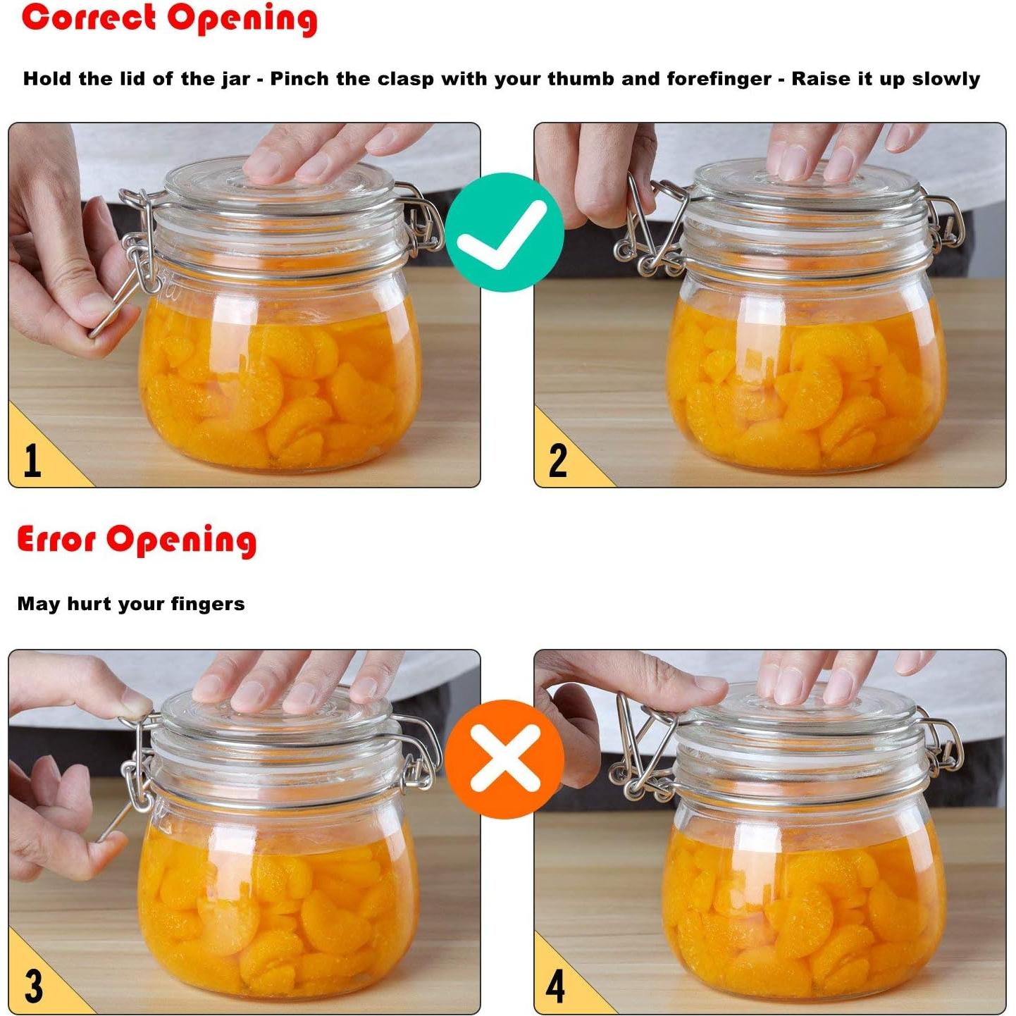 Juego de 3 frascos de vidrio herméticos ComSaf 2.3L cuadrados