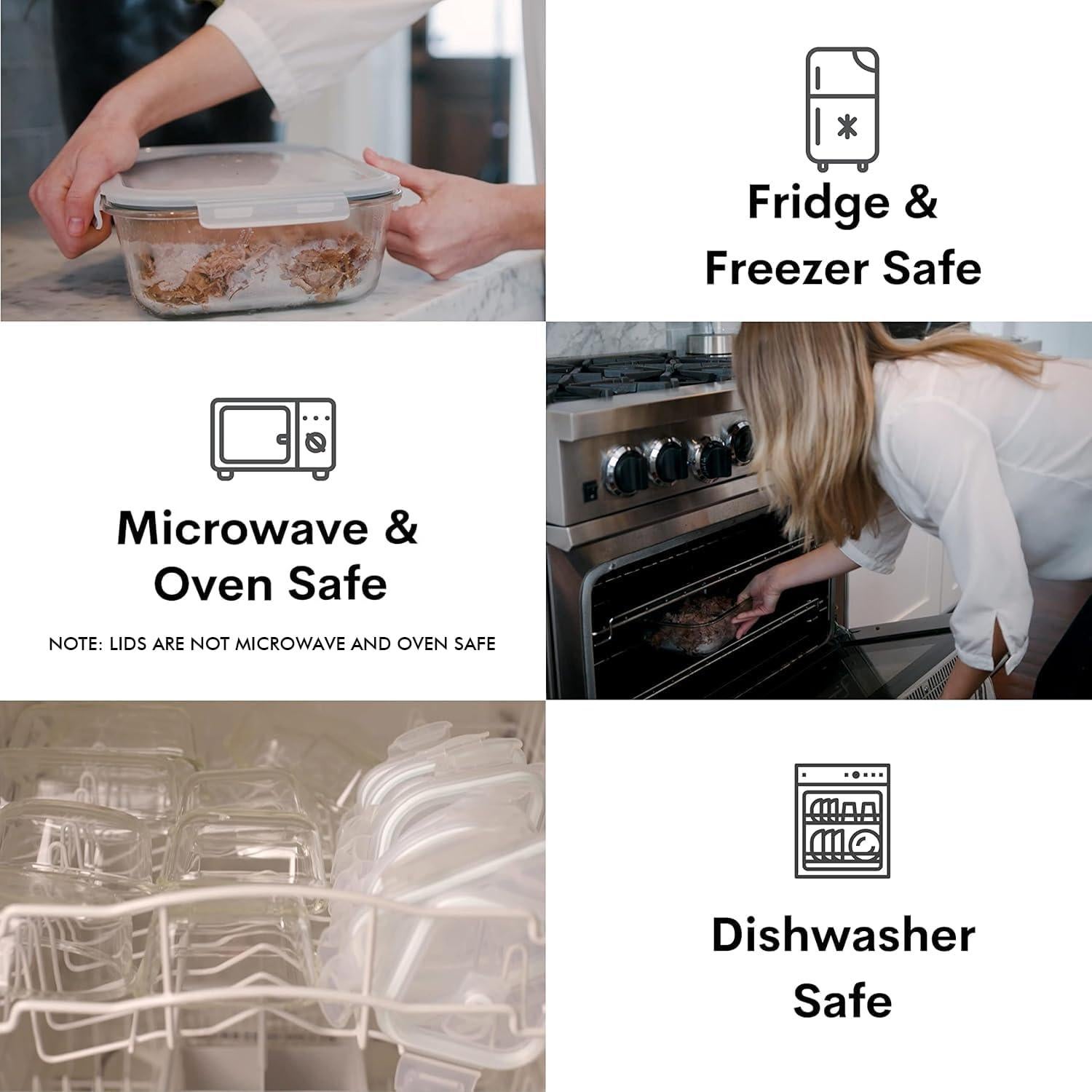 Contenedores de Almacenamiento de Vidrio Razab 4 Piezas 80 Oz