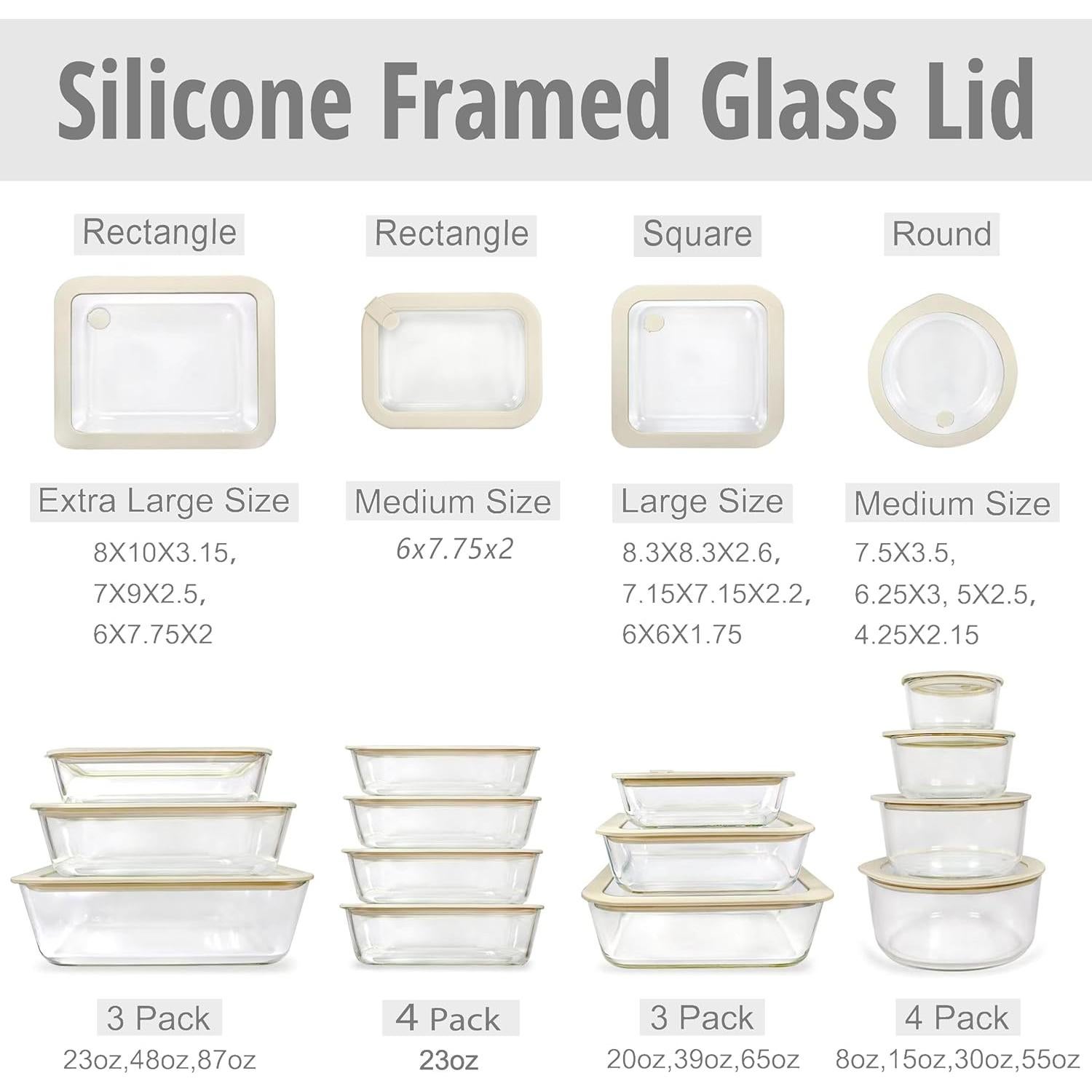 Juego de Contenedores de Alimentos Urban Green 4 Piezas Vidrio Hermético