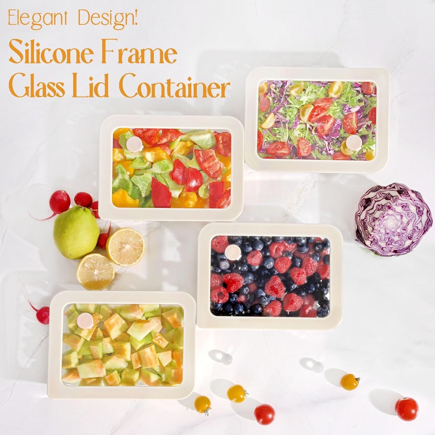 Juego de Contenedores de Alimentos Urban Green 4 Piezas Vidrio Hermético