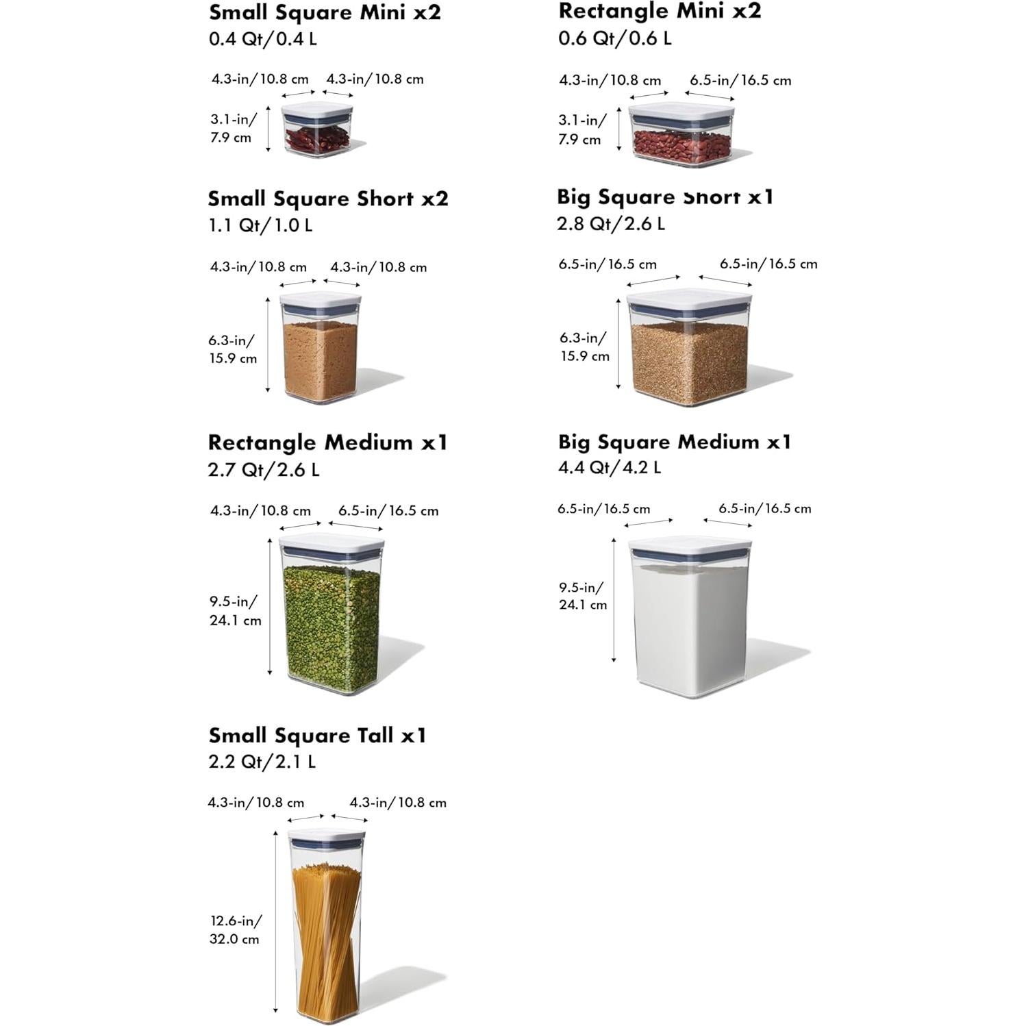 Set de Contenedores OXO Good Grips POP 10 Piezas Almacenamiento