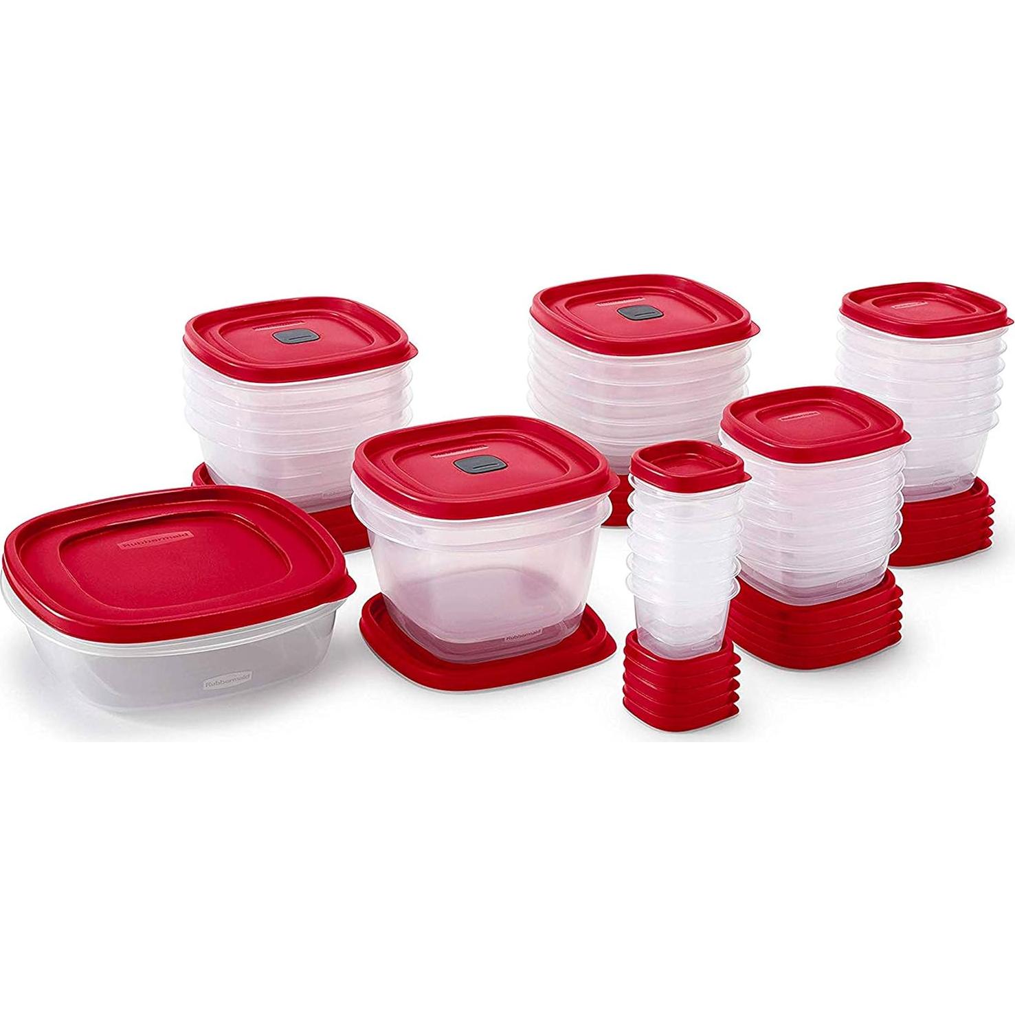 Contenedores de Almacenamiento Rubbermaid 60 Piezas A Prueba de Microondas