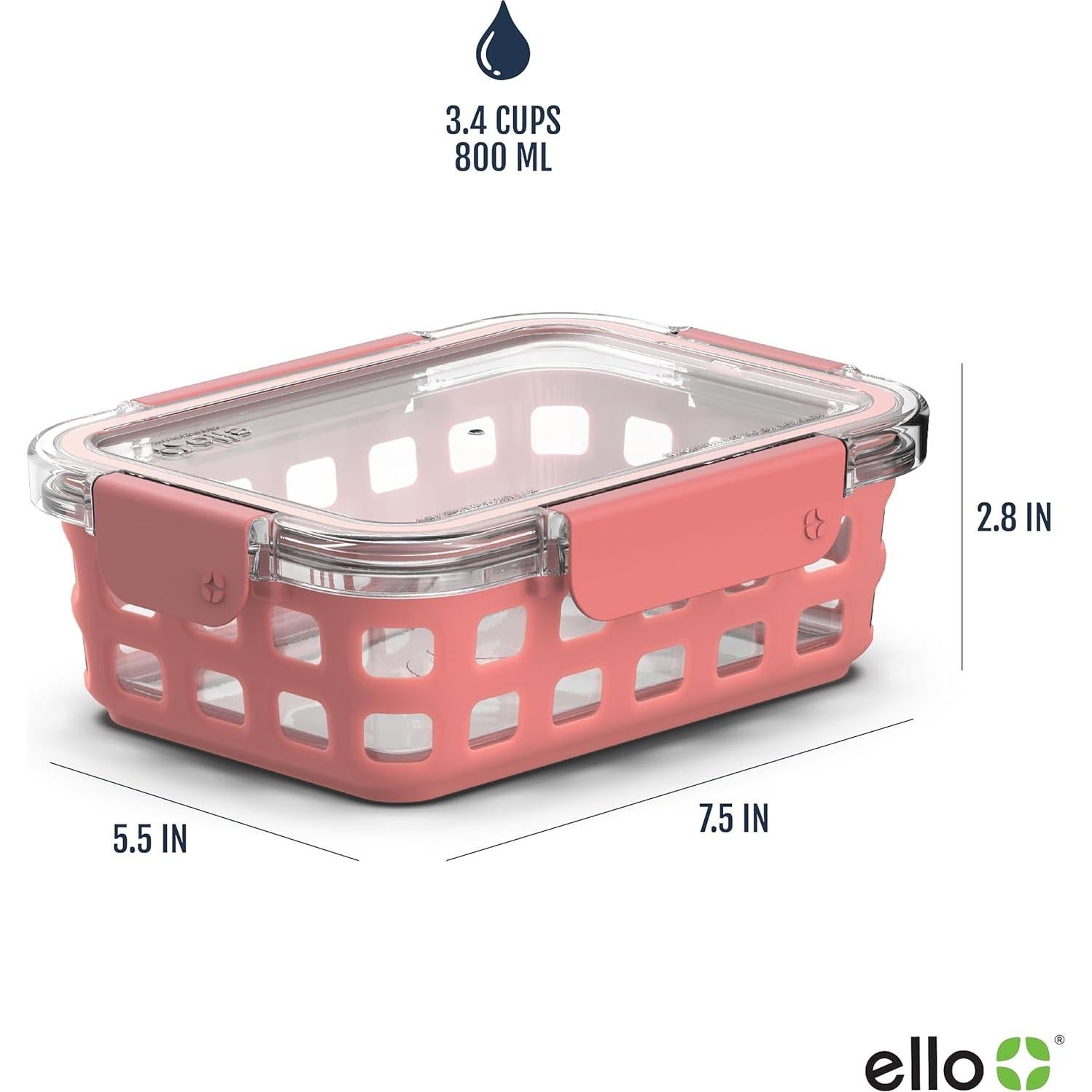 Juego de Contenedores de Vidrio Ello Duraglass 10 Piezas 3.4 Tazas