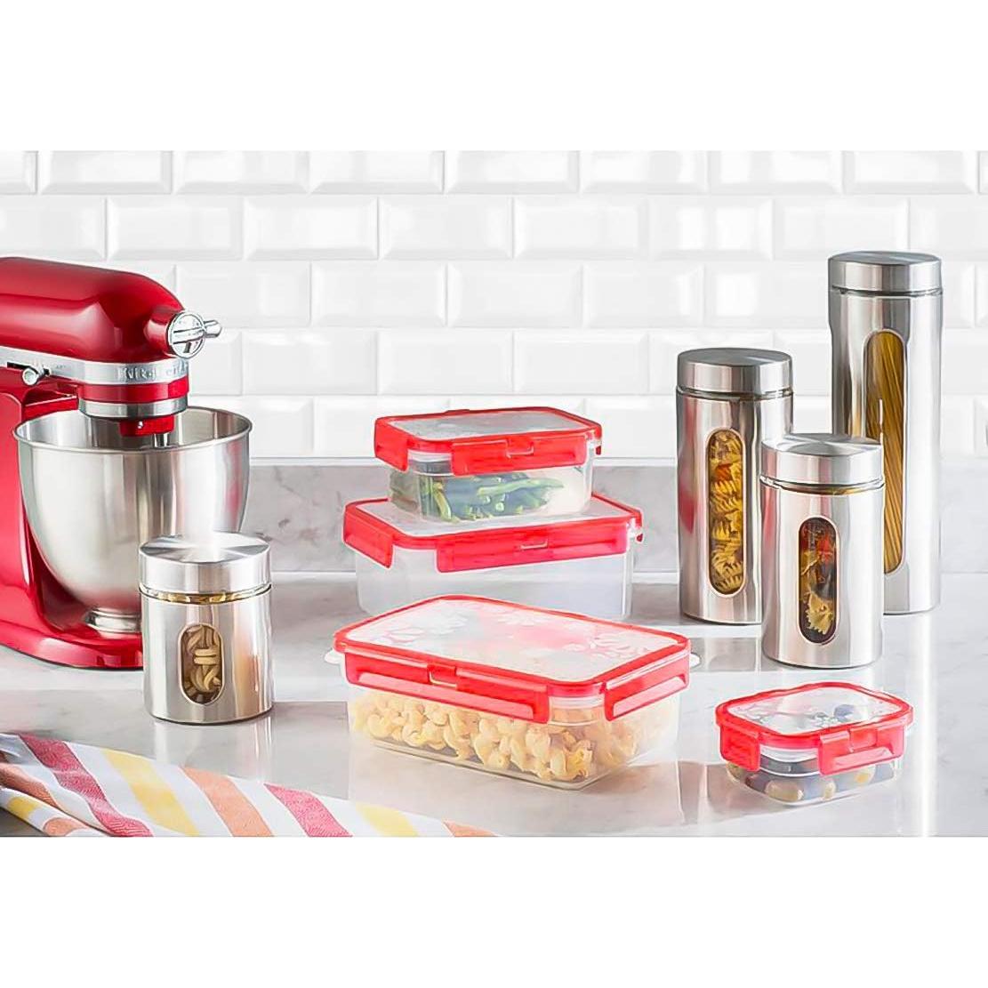 Juego de 4 Tarros Herméticos de Acero Inoxidable Ler'aze 1.81L