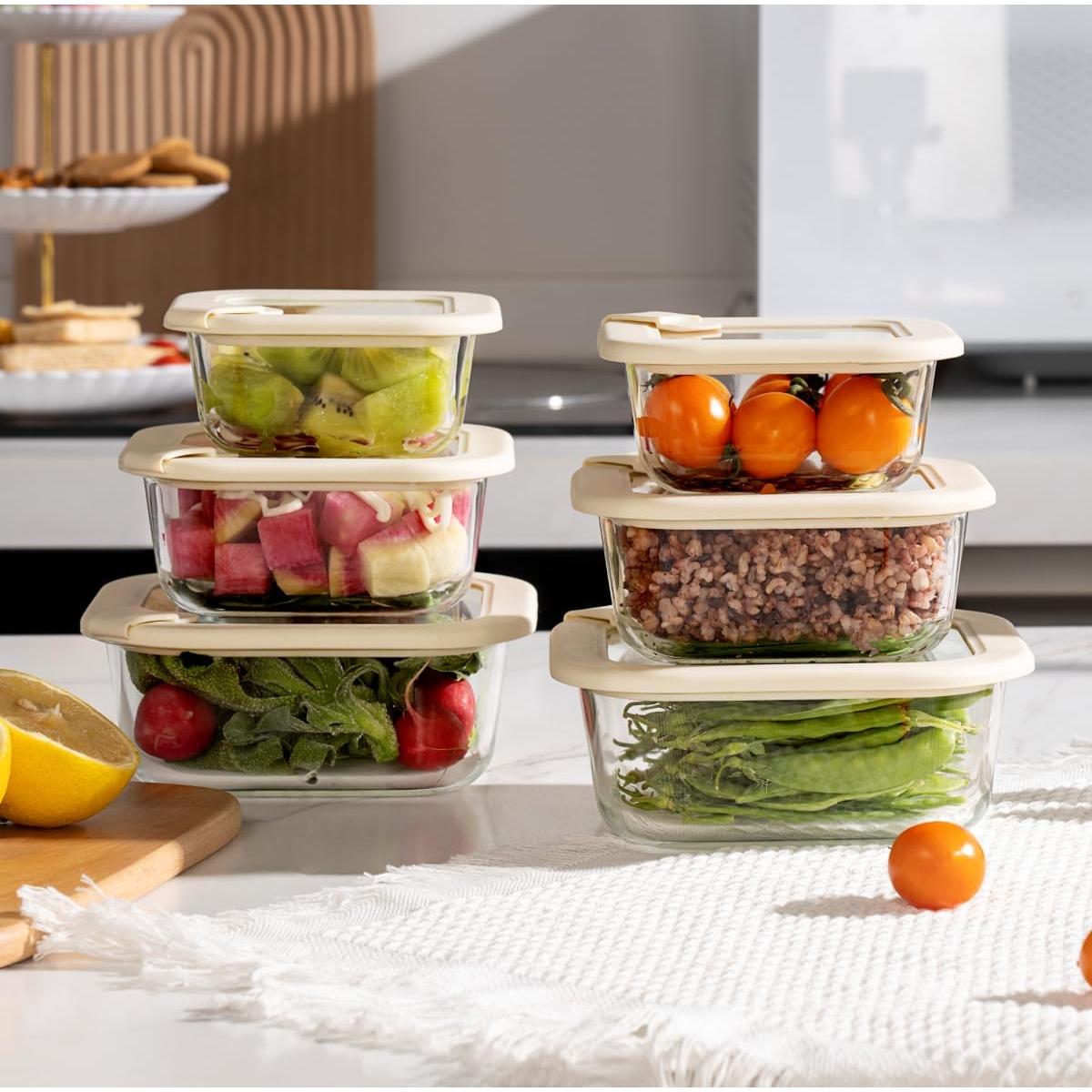 Juego de Contenedores de Vidrio Urban Green 6 Piezas 100% Libre de Plástico