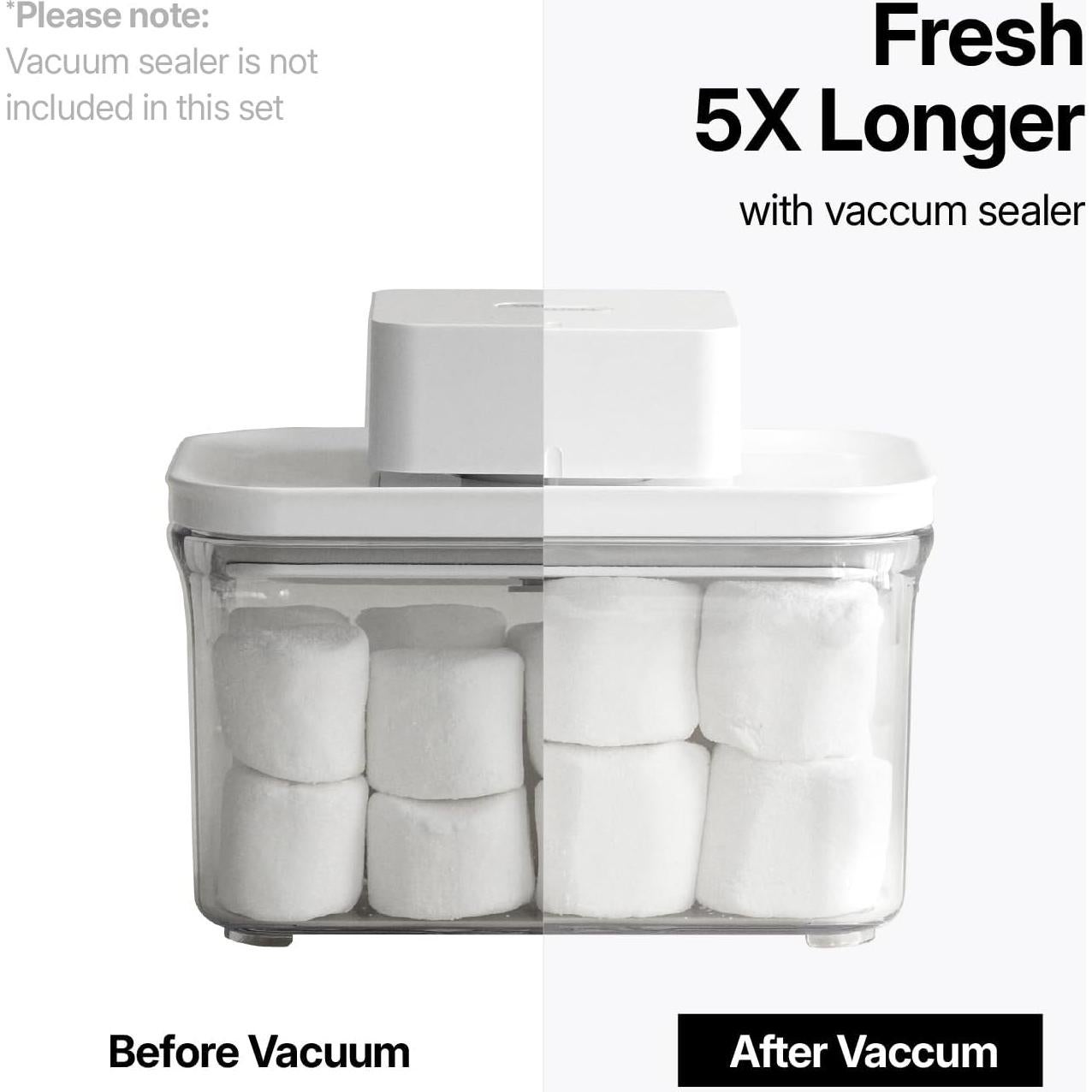 Contenedores de Almacenamiento Herméticos VAKUEN Mini Cuadrado 2pcs 0.8L