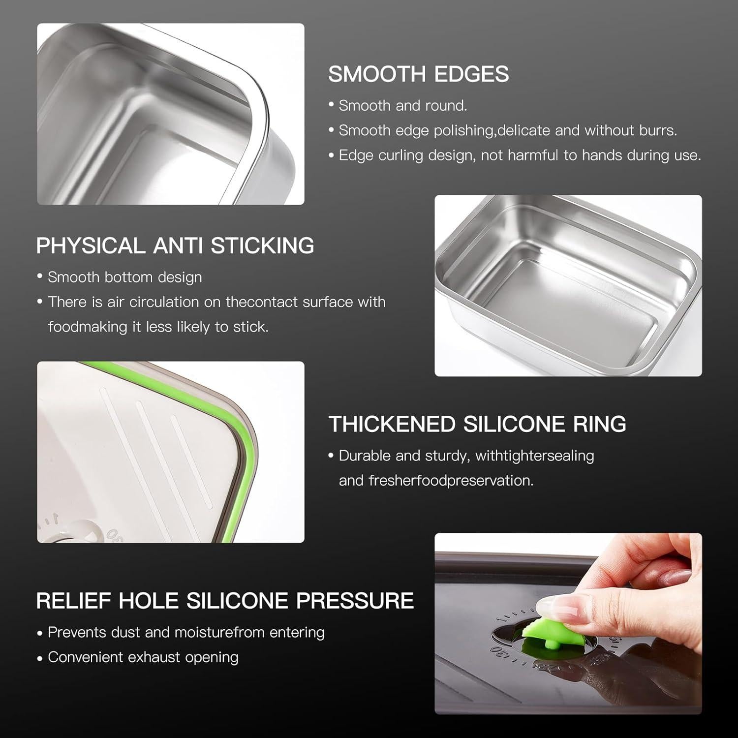 Juego de 10 Contenedores de Almacenamiento GIUOIDUO Acero Inoxidable