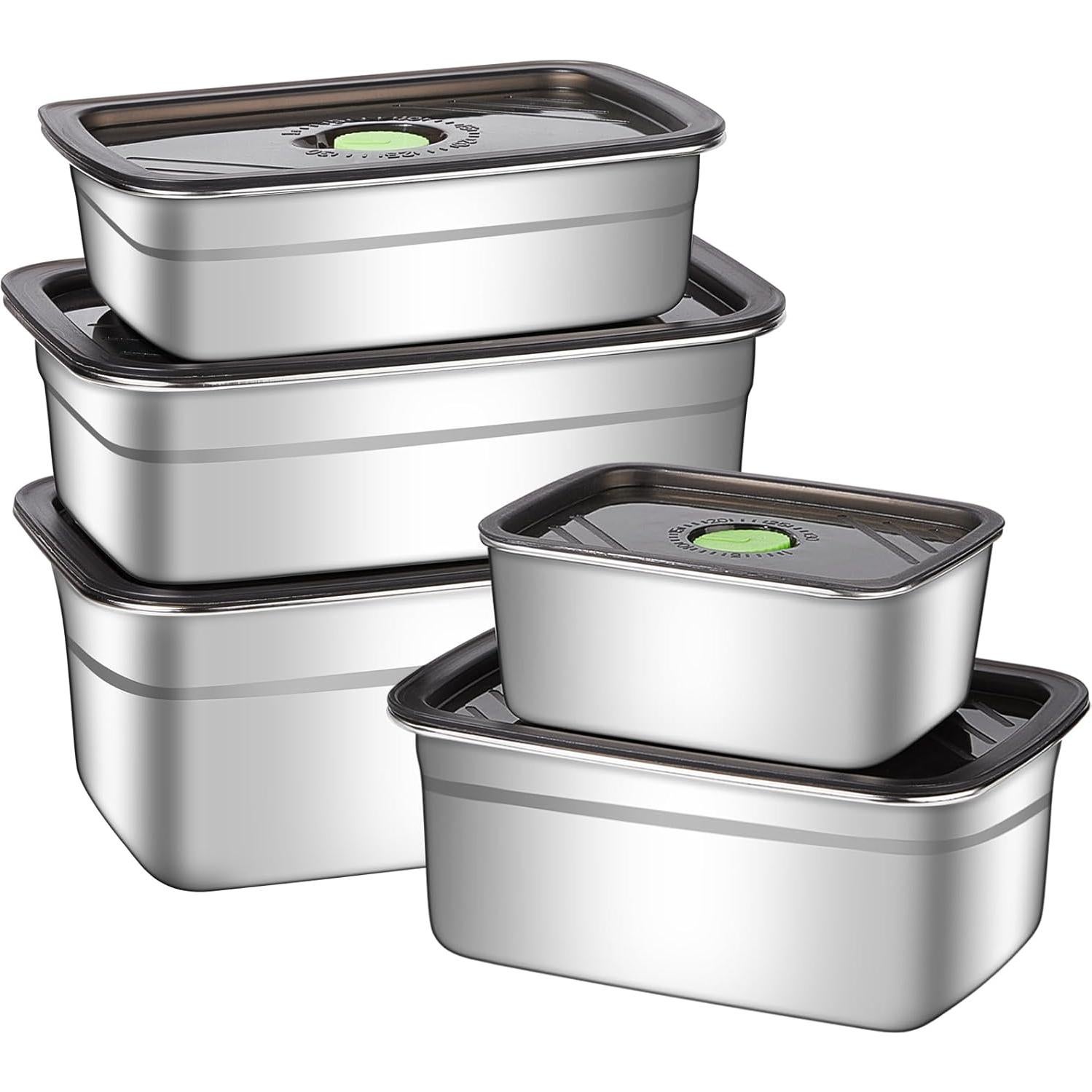 Juego de 10 Contenedores de Almacenamiento GIUOIDUO Acero Inoxidable