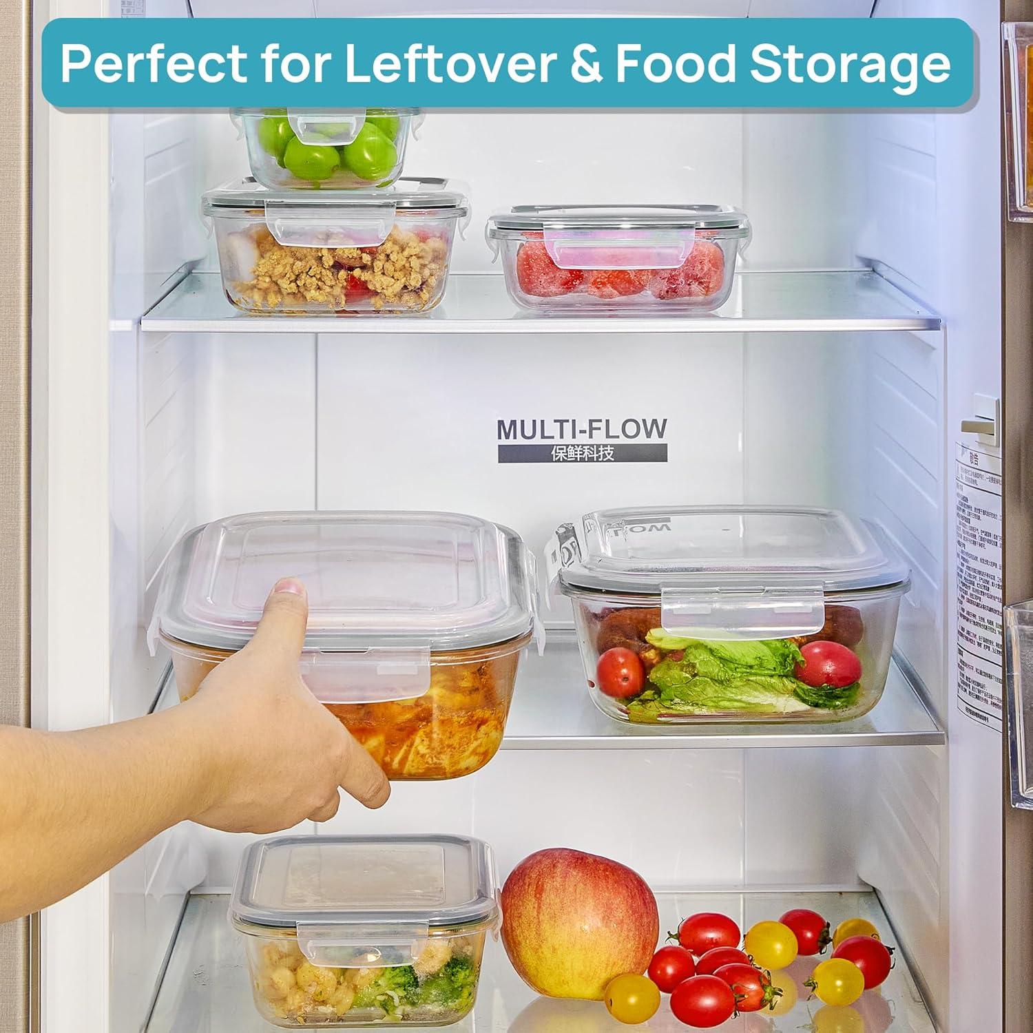 Juego de 6 Contenedores de Vidrio Vtopmart 2.26L Herméticos