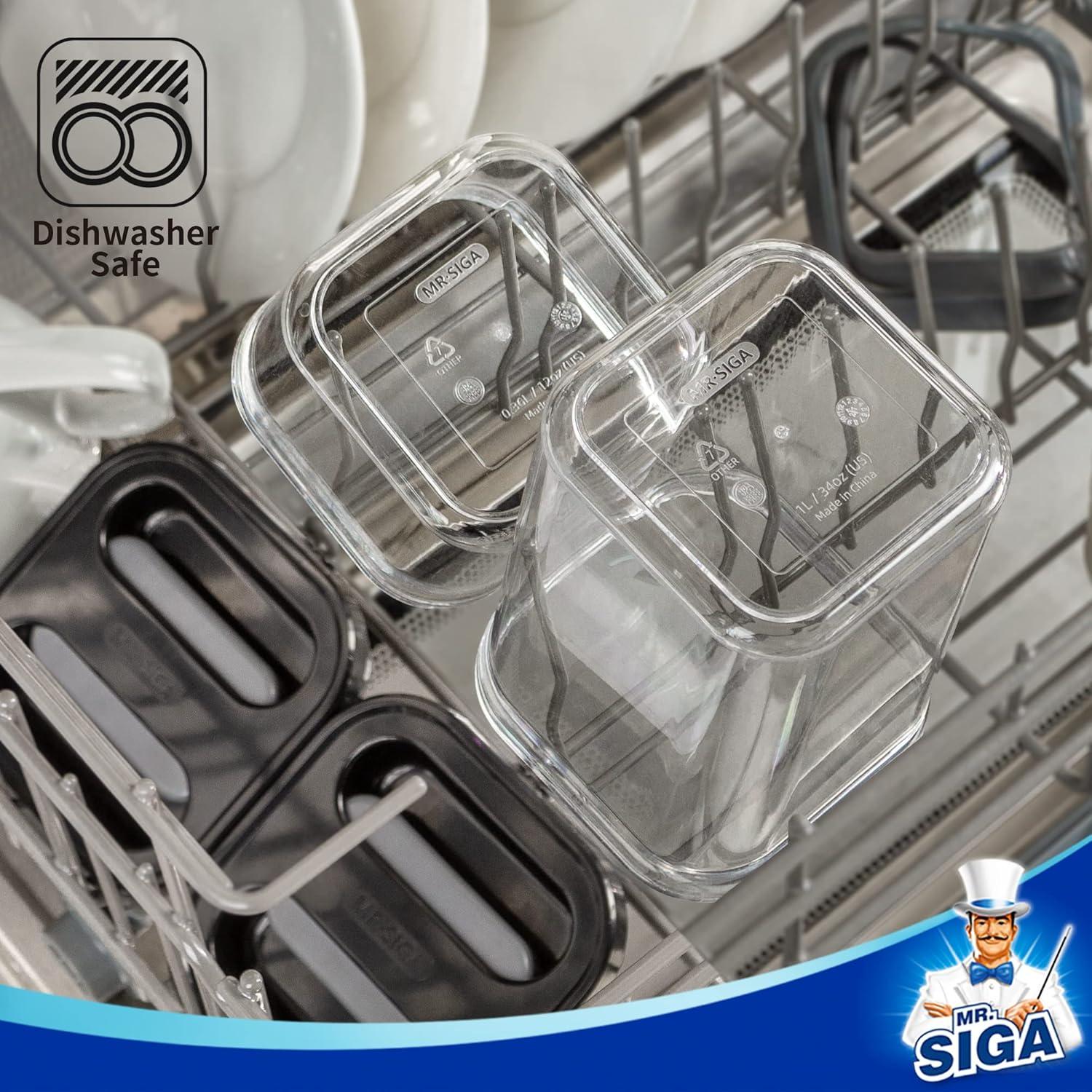 Juego de 4 Contenedores Herméticos MR.SIGA 1L Negro