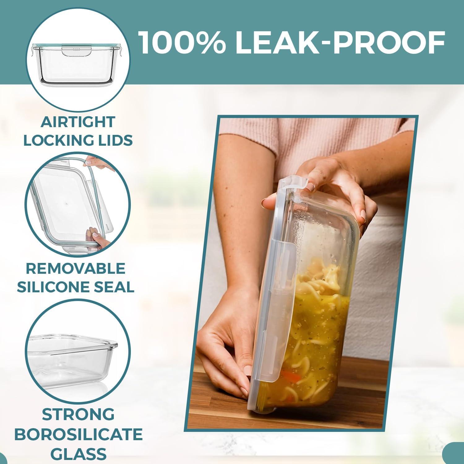 Juego de 4 Contenedores de Vidrio Herméticos Razab 1.6L