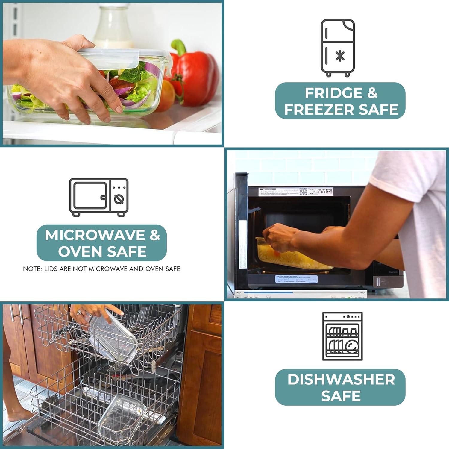 Juego de 4 Contenedores de Vidrio Herméticos Razab 1.6L