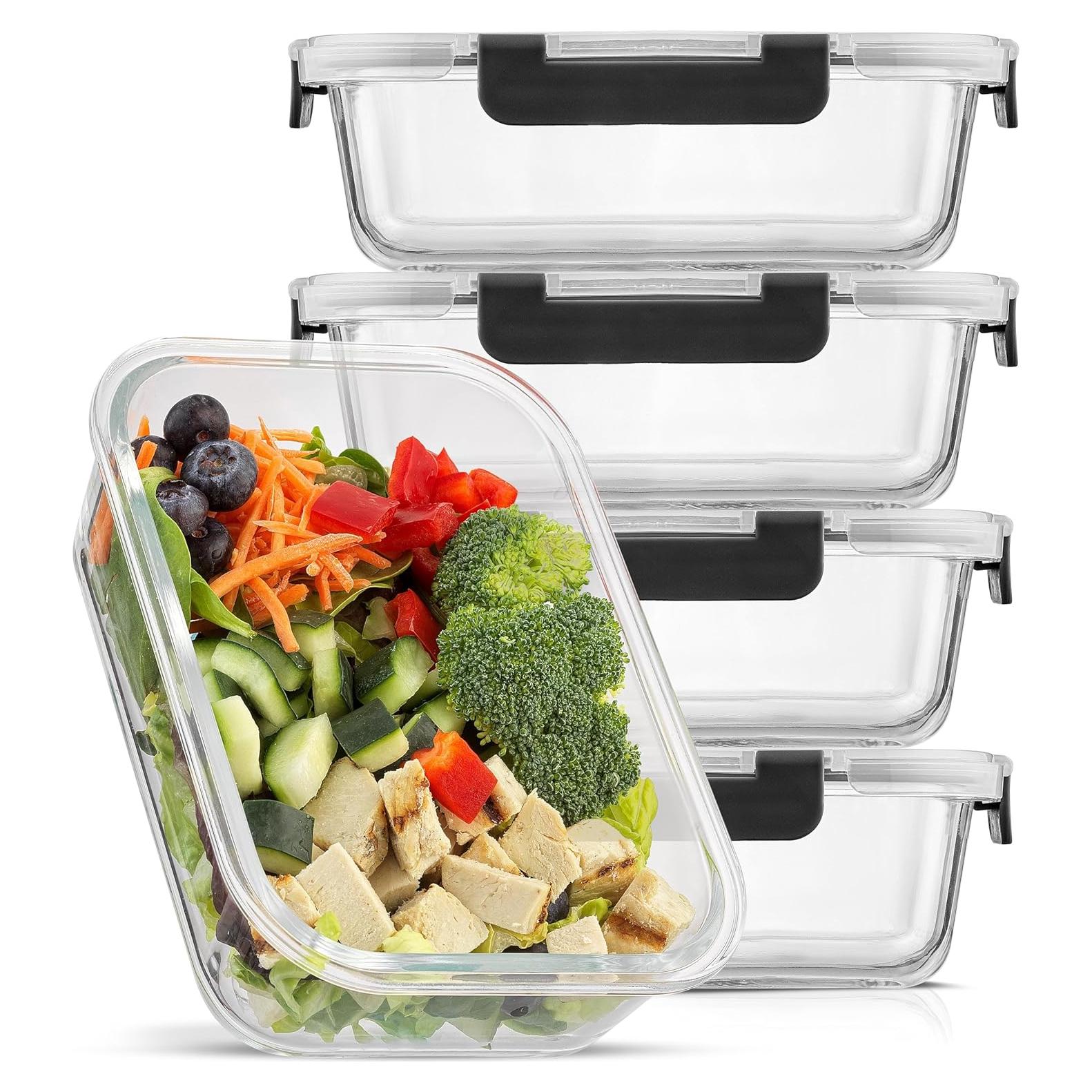 Contenedores de Almacenamiento de Alimentos JoyJolt 5 Piezas 1.04L