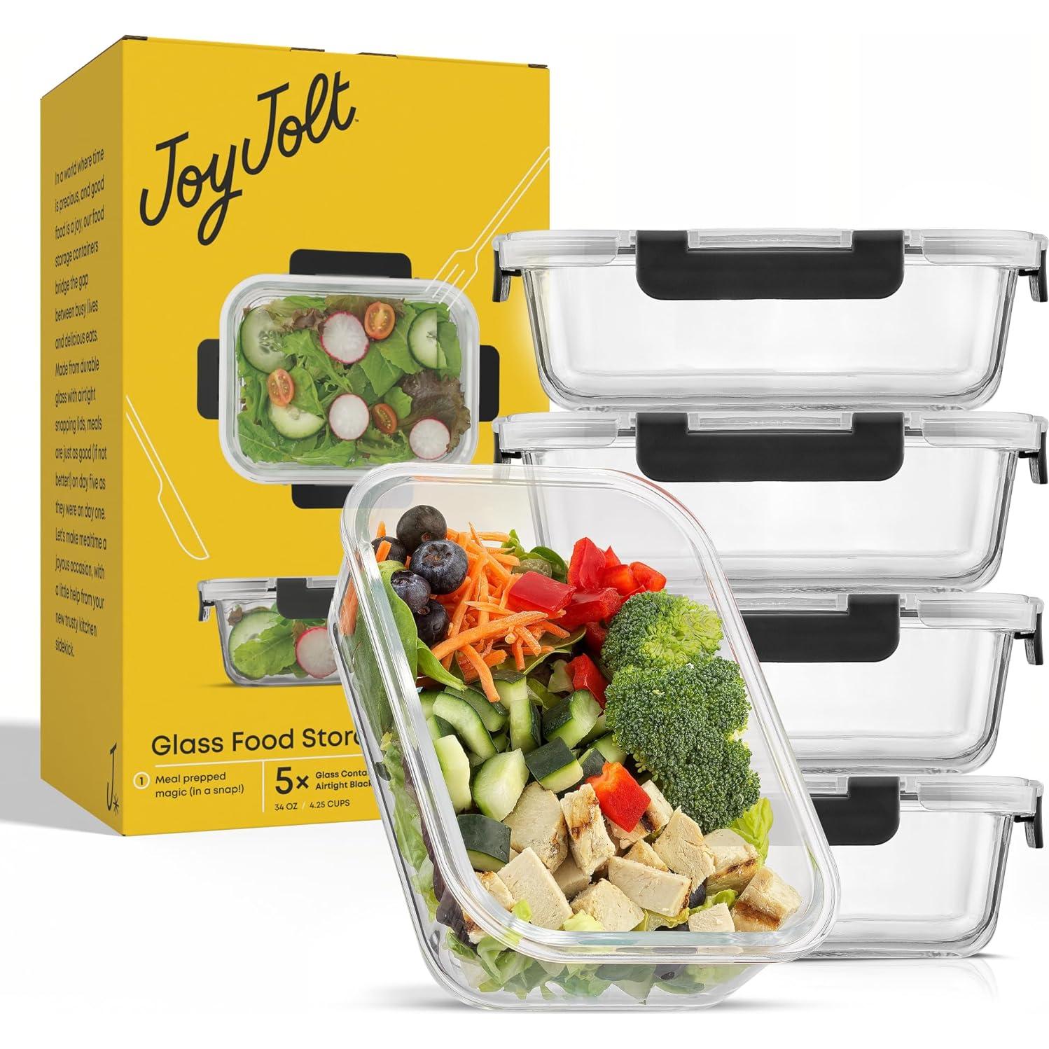 Contenedores de Almacenamiento de Alimentos JoyJolt 5 Piezas 1.04L