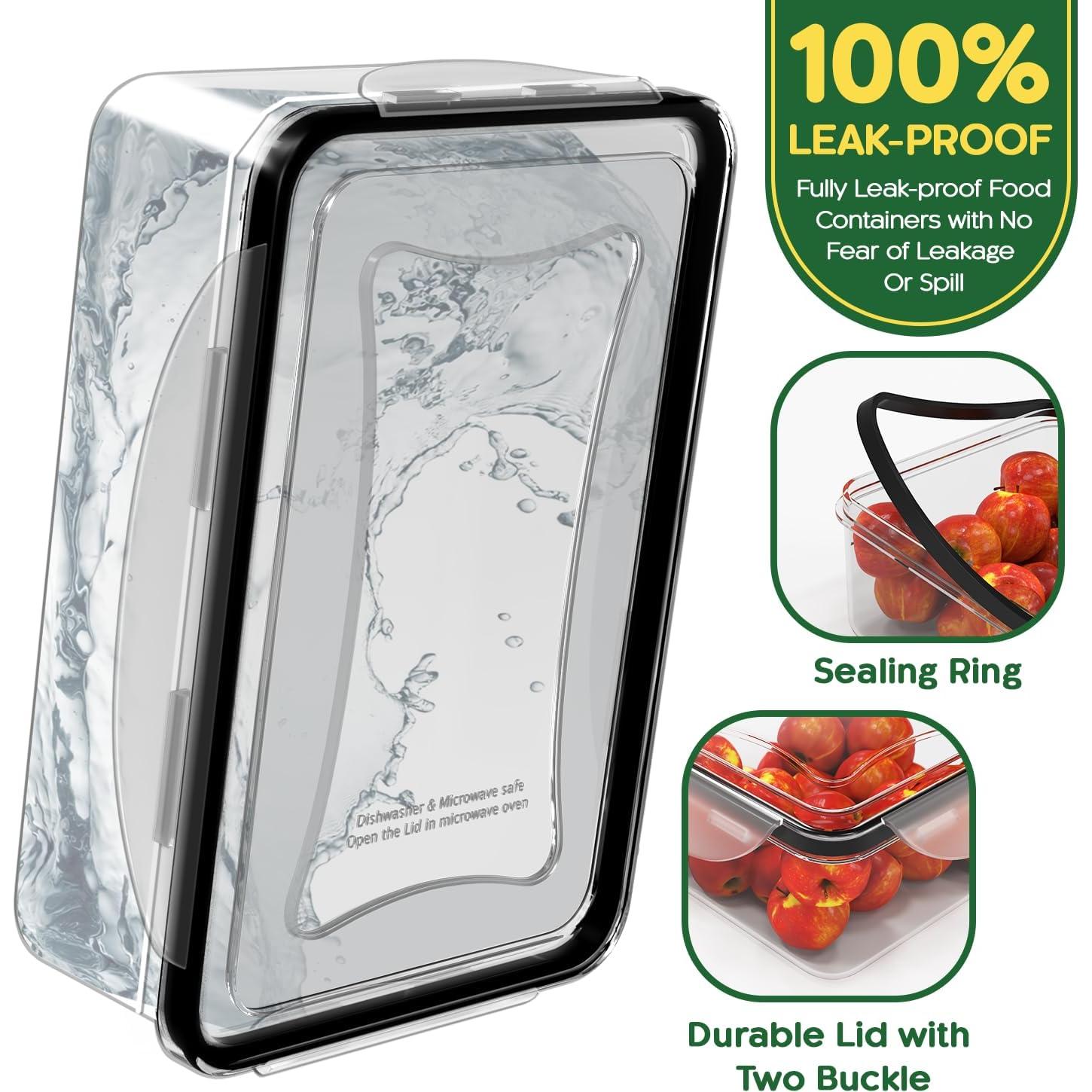 RockBerry 50 Pcs Contenedores de Almacenamiento Herméticos 2.5L