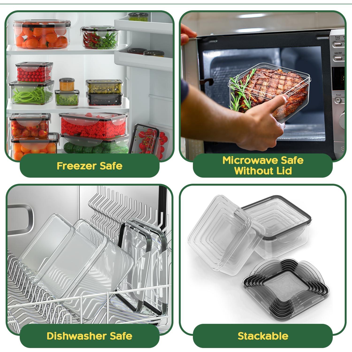 RockBerry 50 Pcs Contenedores de Almacenamiento Herméticos 2.5L