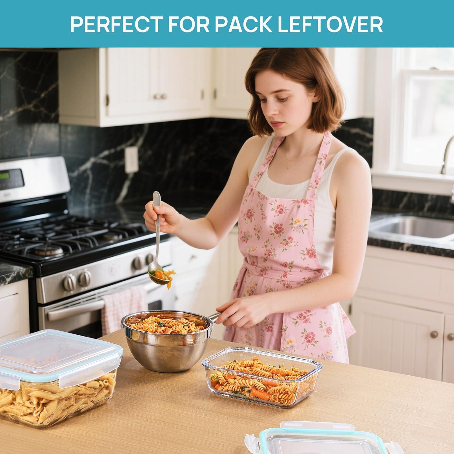 Contenedores de Almacenamiento de Vidrio Vtopmart 3.6L y 1.5L