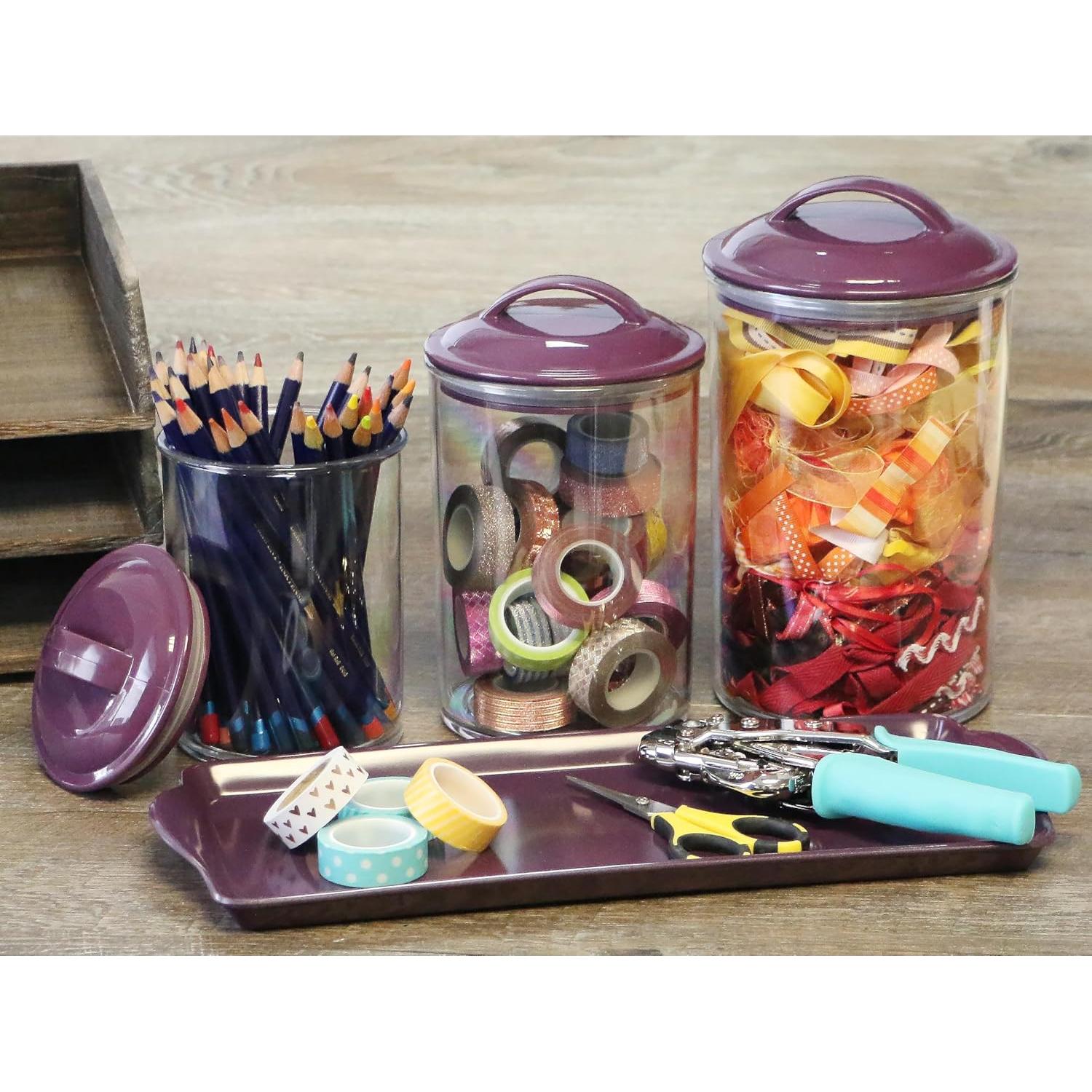 Set de 3 Contenedores de Almacenamiento Reston Lloyd Ciruela