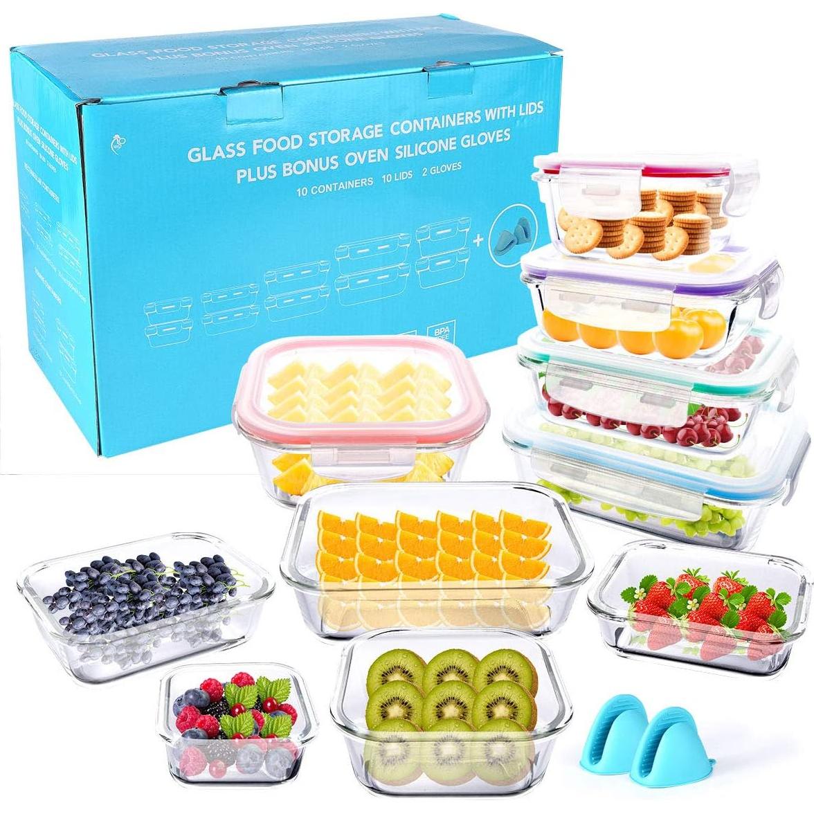 Juego de 20 Contenedores de Almacenamiento de Vidrio Bo Toys