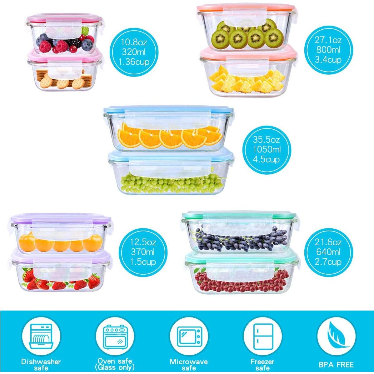 Juego de 20 Contenedores de Almacenamiento de Vidrio Bo Toys