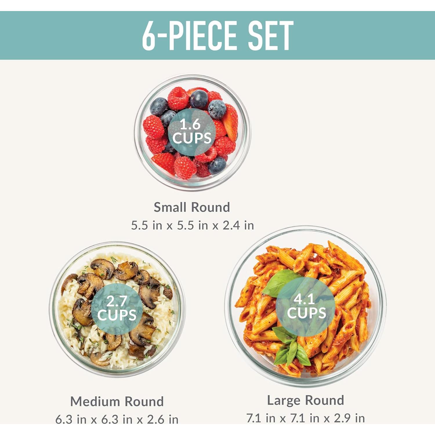 Conjunto de Almacenamiento de Alimentos de Vidrio Bentgo 6 Piezas