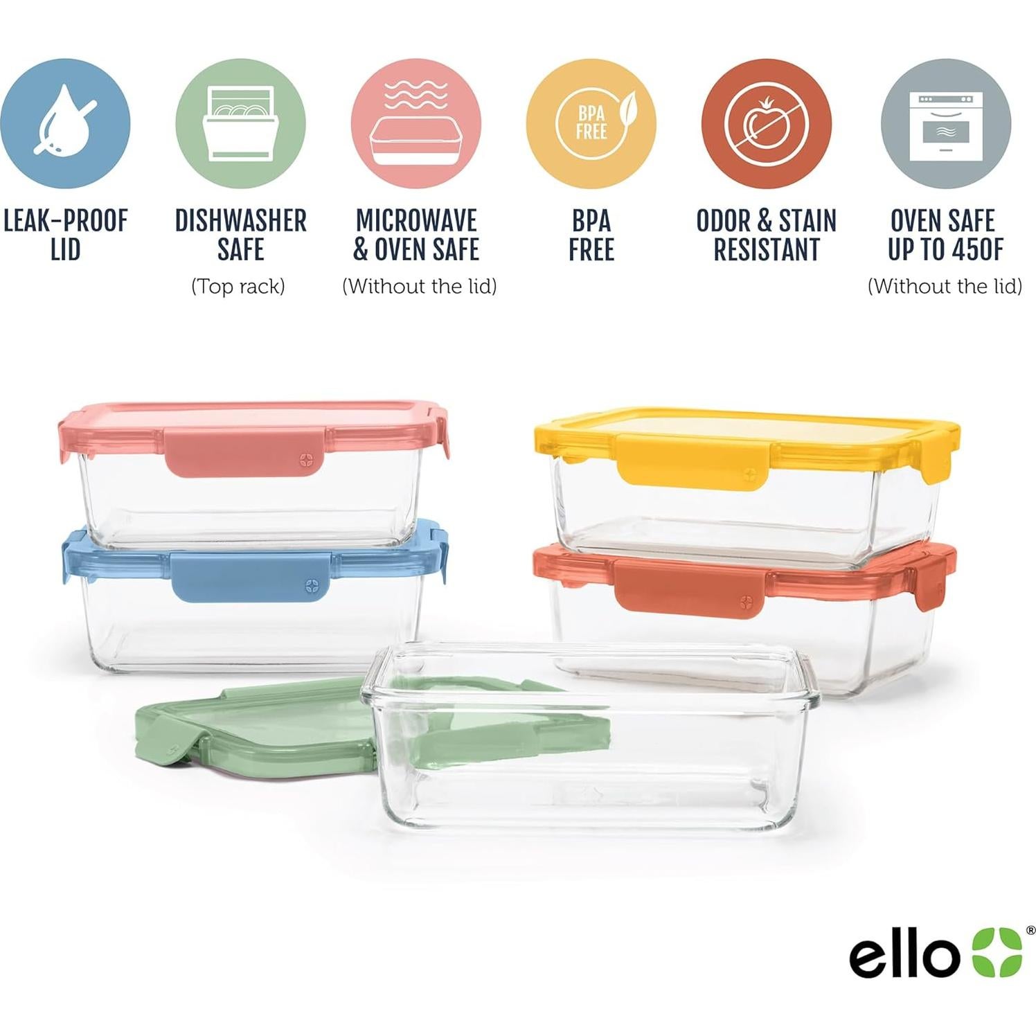 Juego de Almacenamiento de Comida Ello Color Lock 10 Piezas