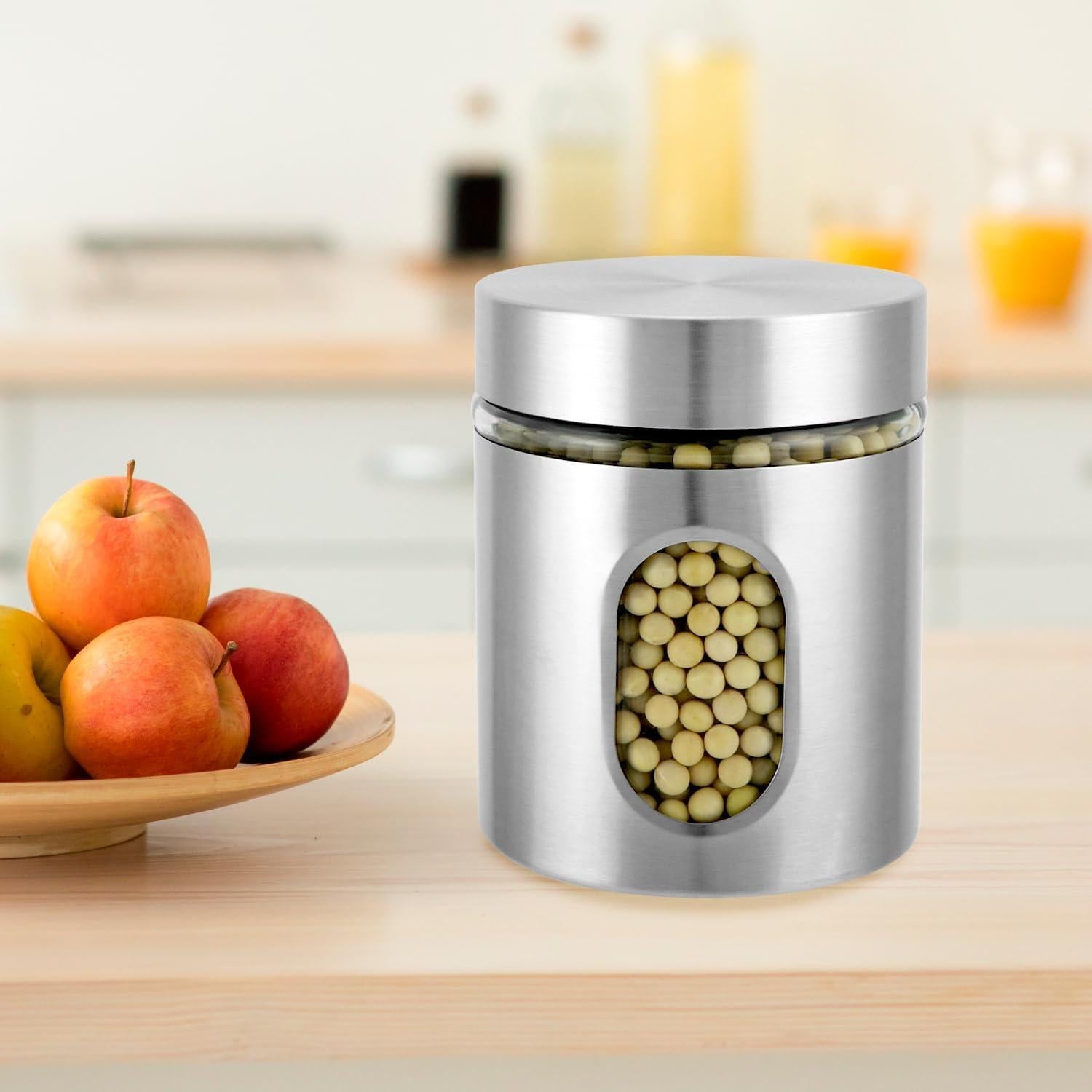 Juego de Tarros de Cocina QWORK 6 Piezas 590 ml Acero Inoxidable