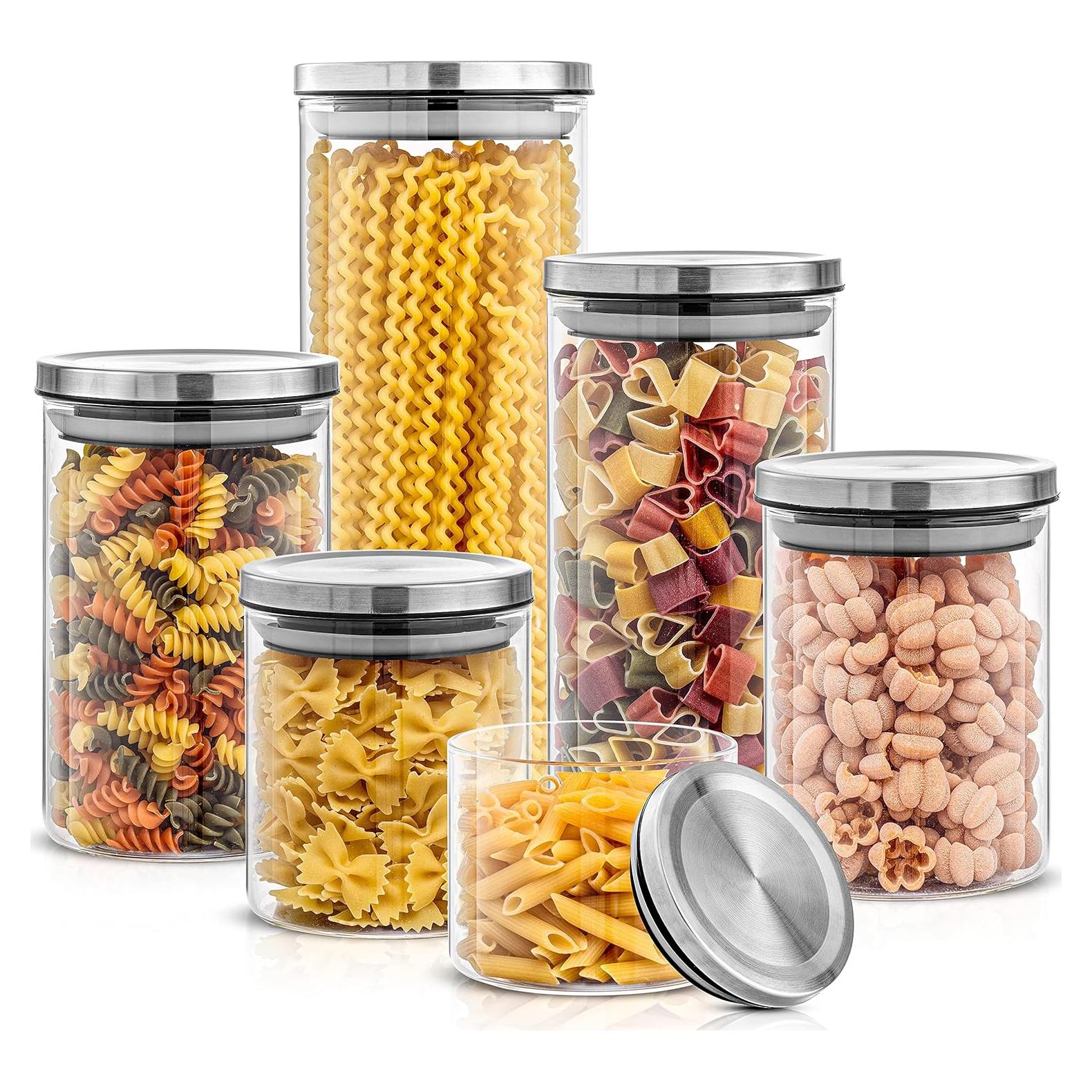 Juego de 6 Tarros de Vidrio JoyJolt con Tapa Hermética