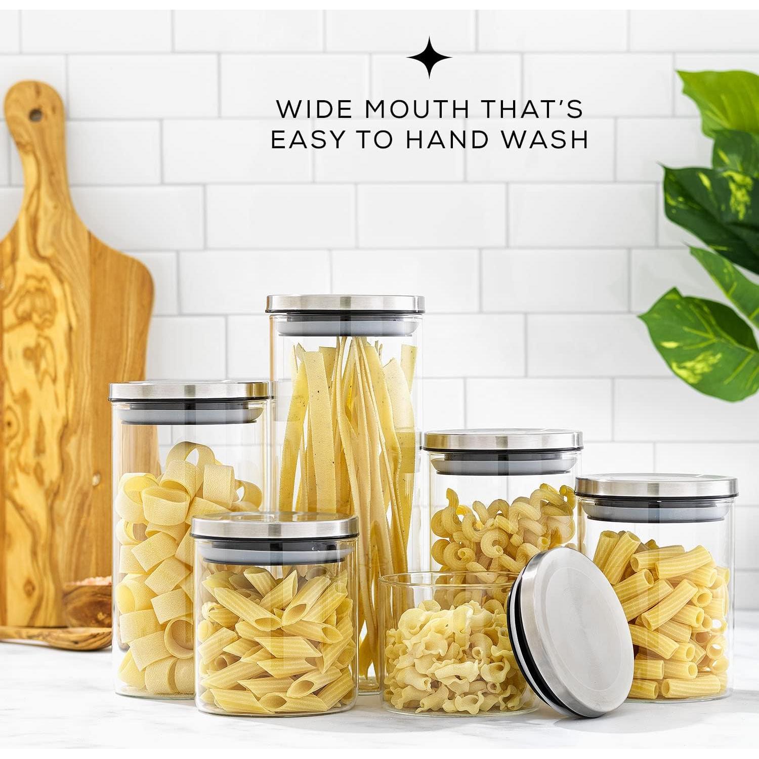 Juego de 6 Tarros de Vidrio JoyJolt con Tapa Hermética