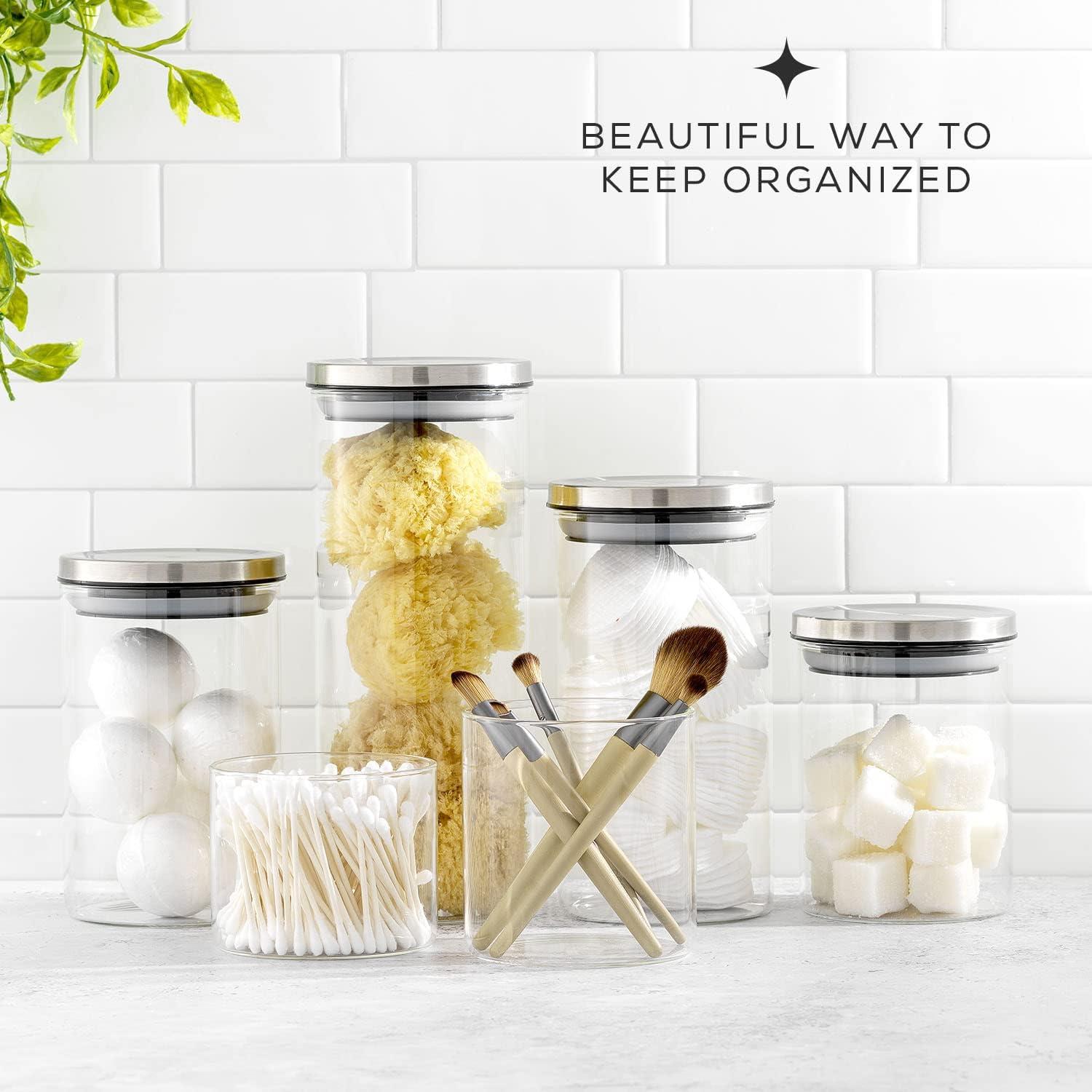 Juego de 6 Tarros de Vidrio JoyJolt con Tapa Hermética