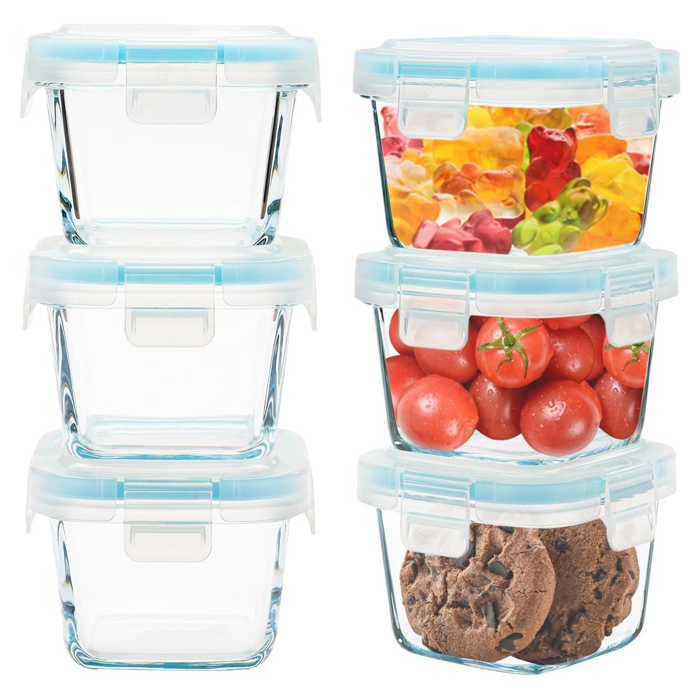 Contenedores de Vidrio SOACOAKO 6 Piezas 177ml Herméticos