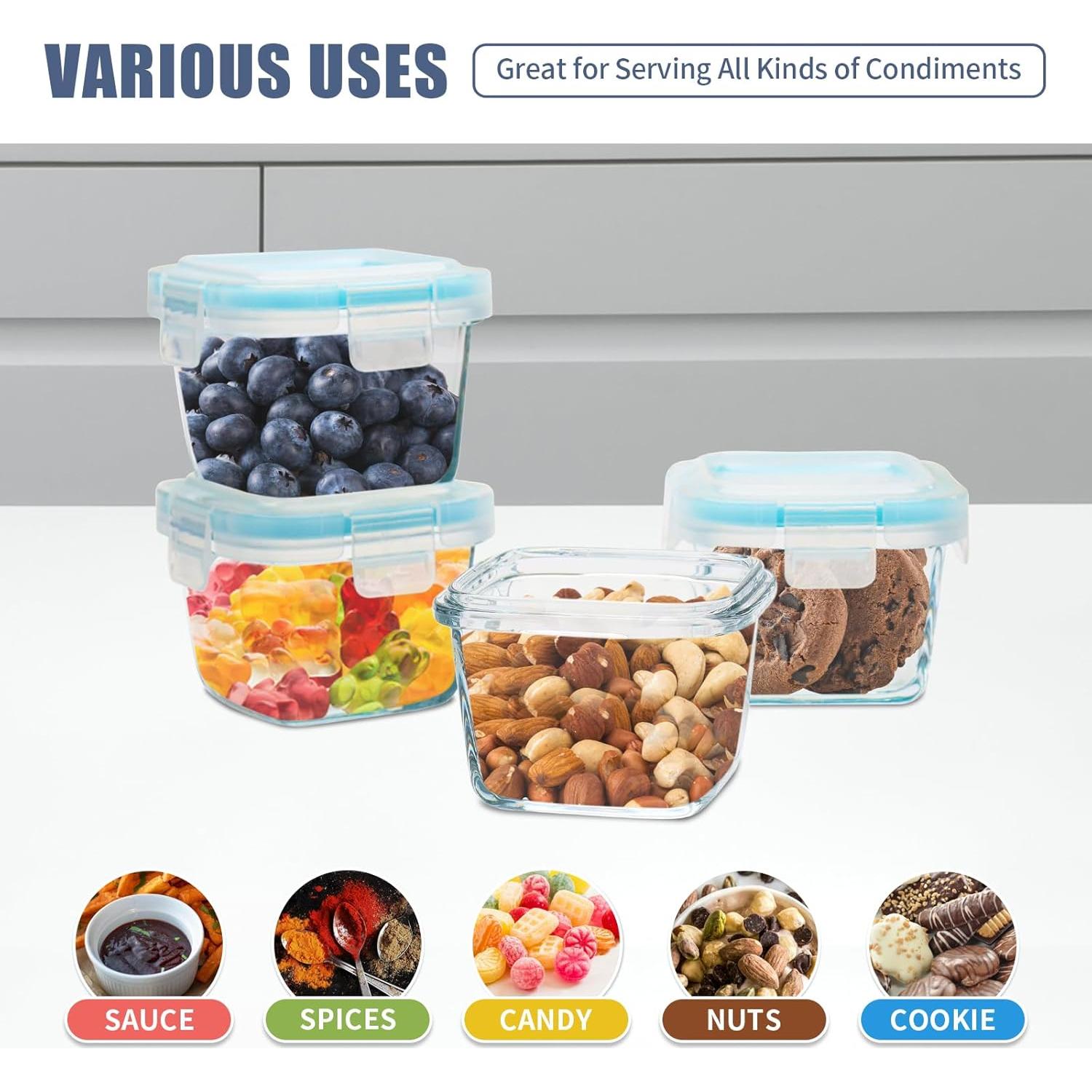 Contenedores de Vidrio SOACOAKO 6 Piezas 177ml Herméticos