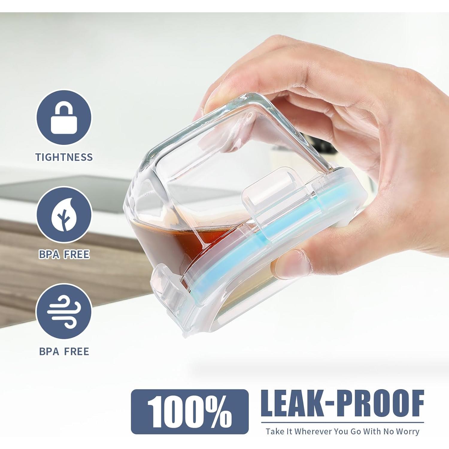 Contenedores de Vidrio SOACOAKO 6 Piezas 177ml Herméticos