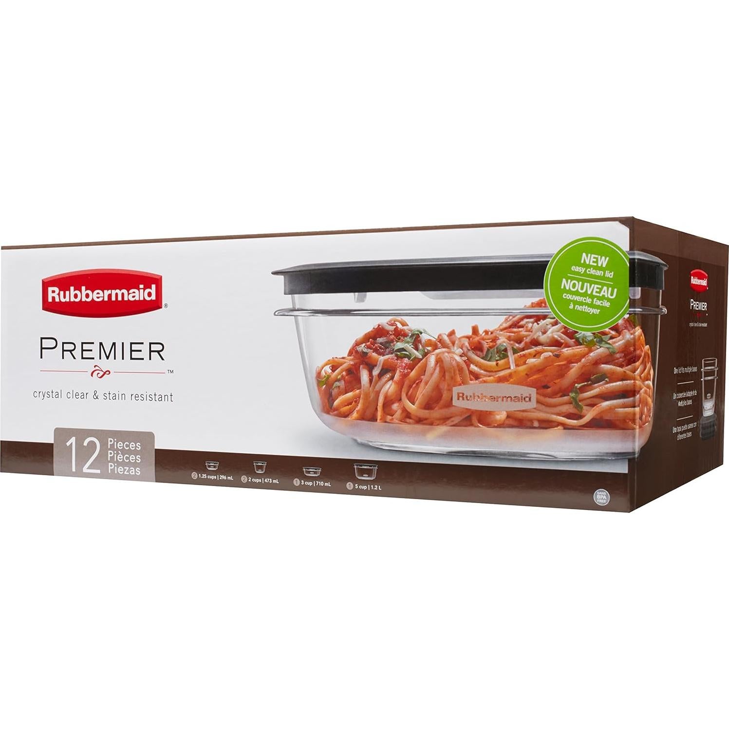 Juego de 6 Contenedores de Almacenamiento Rubbermaid Premier