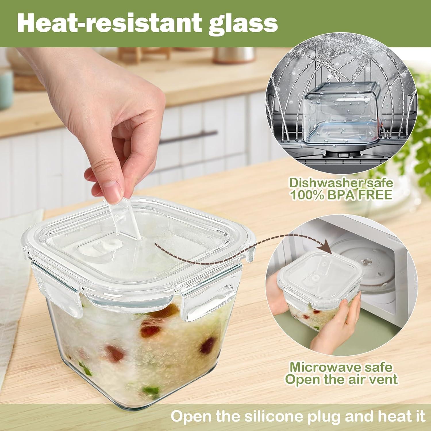 Contenedores de Sopa de Vidrio Borosilicato 32 oz - Paquete de 4