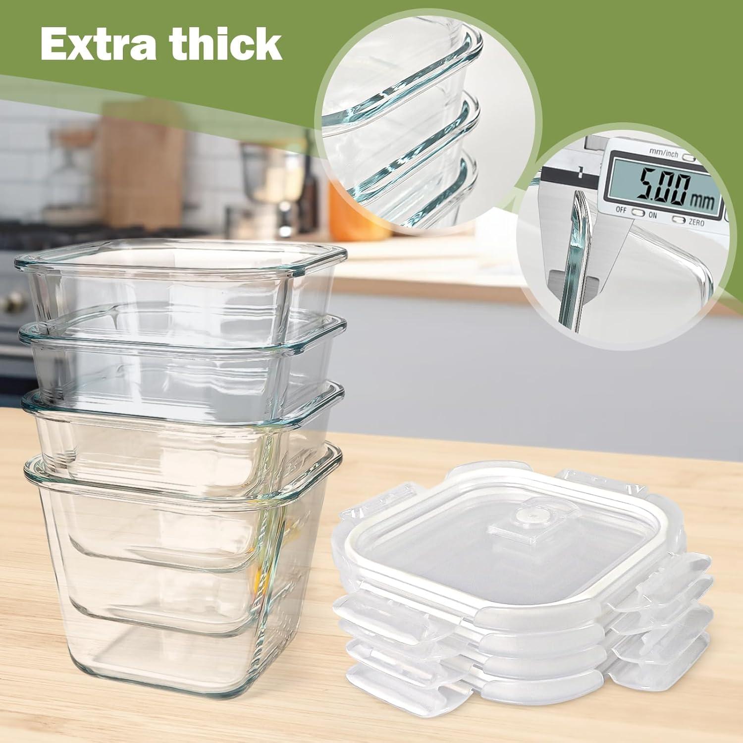 Contenedores de Sopa de Vidrio Borosilicato 32 oz - Paquete de 4