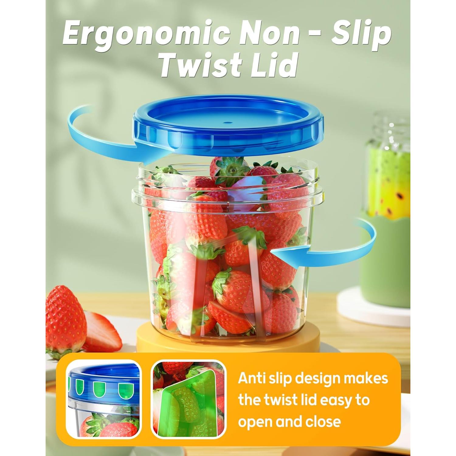 Paquete de 6 Contenedores de Almacenamiento BiuLeon 710 ml