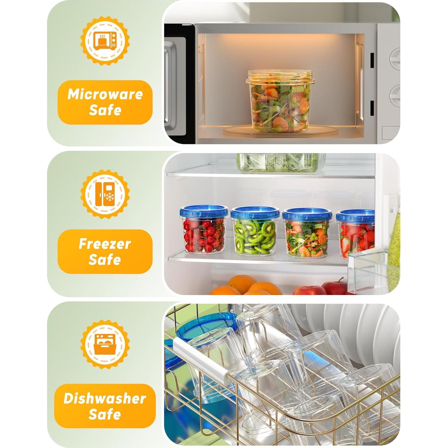 Paquete de 6 Contenedores de Almacenamiento BiuLeon 710 ml