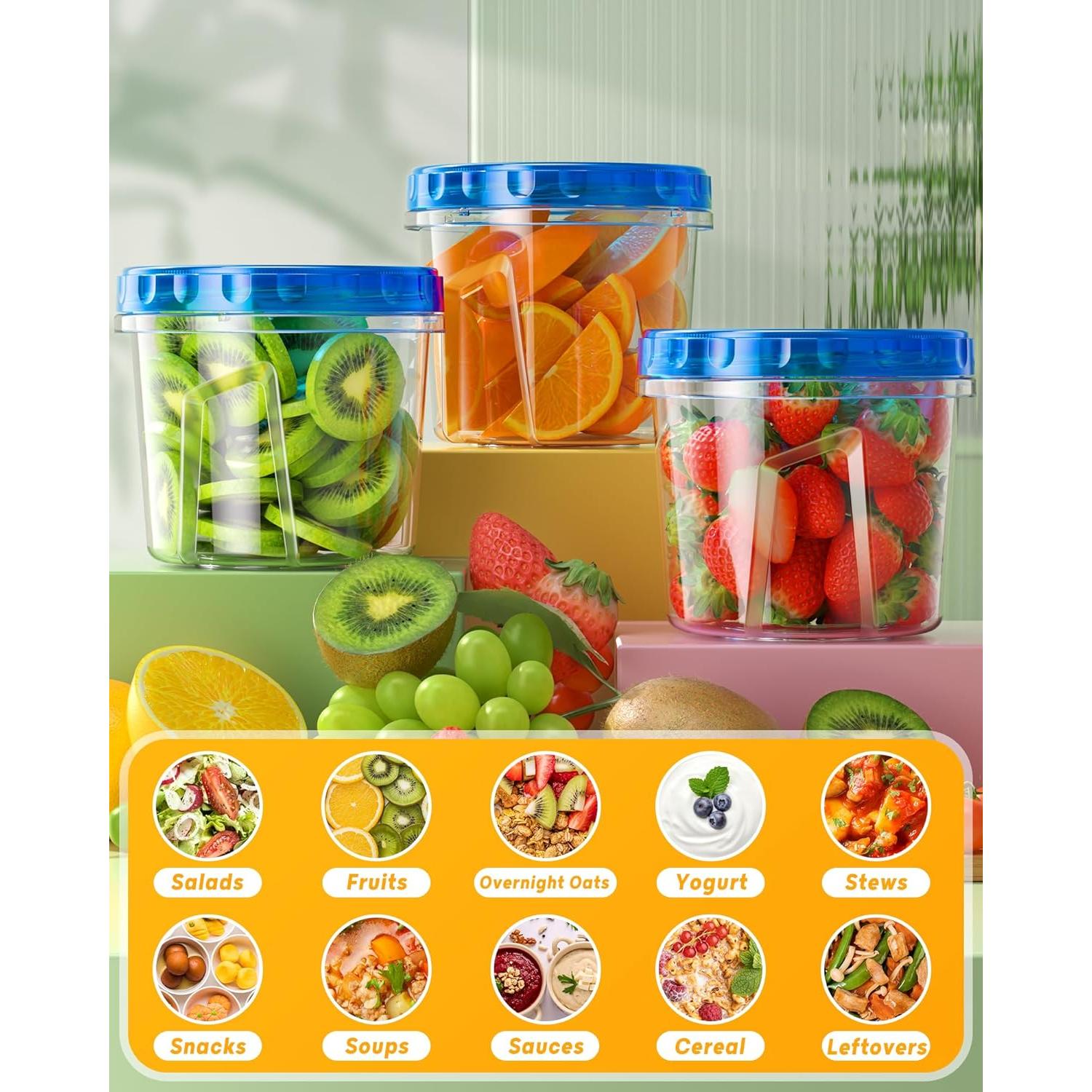 Paquete de 6 Contenedores de Almacenamiento BiuLeon 710 ml