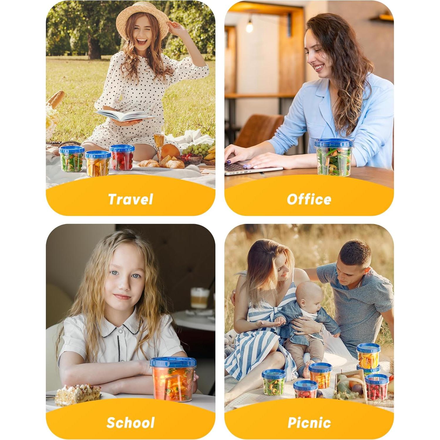 Paquete de 6 Contenedores de Almacenamiento BiuLeon 710 ml