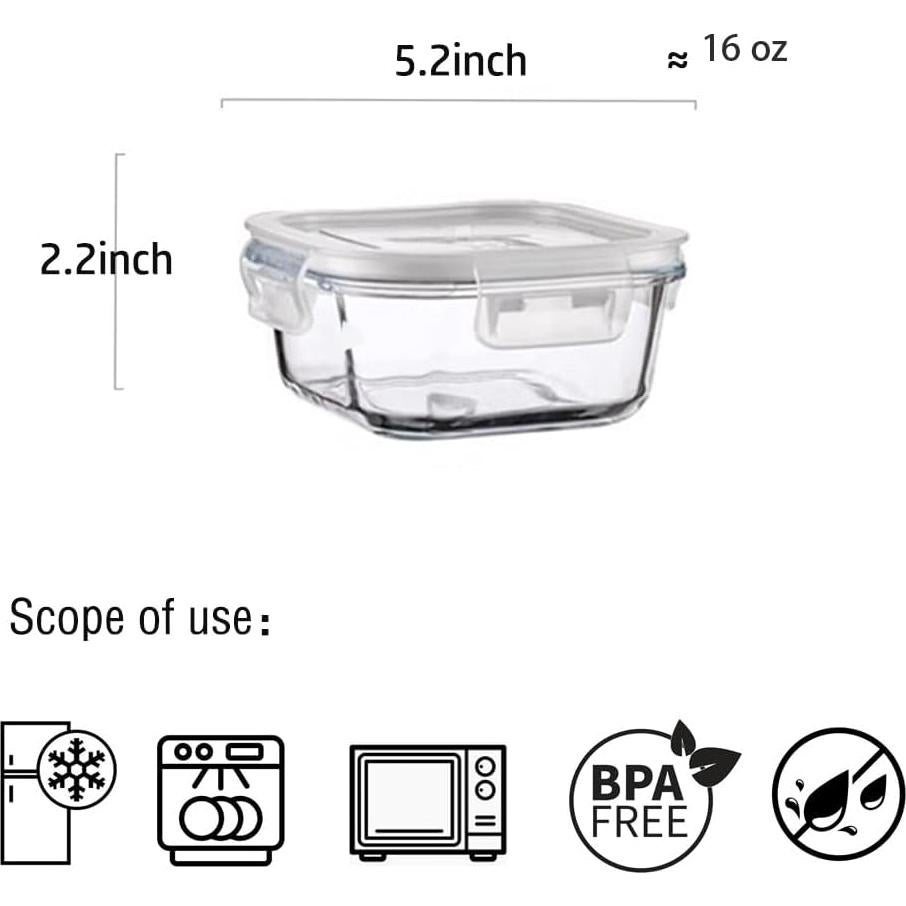 Contenedores de Almacenamiento de Comida de Vidrio 400ml R.repad yay