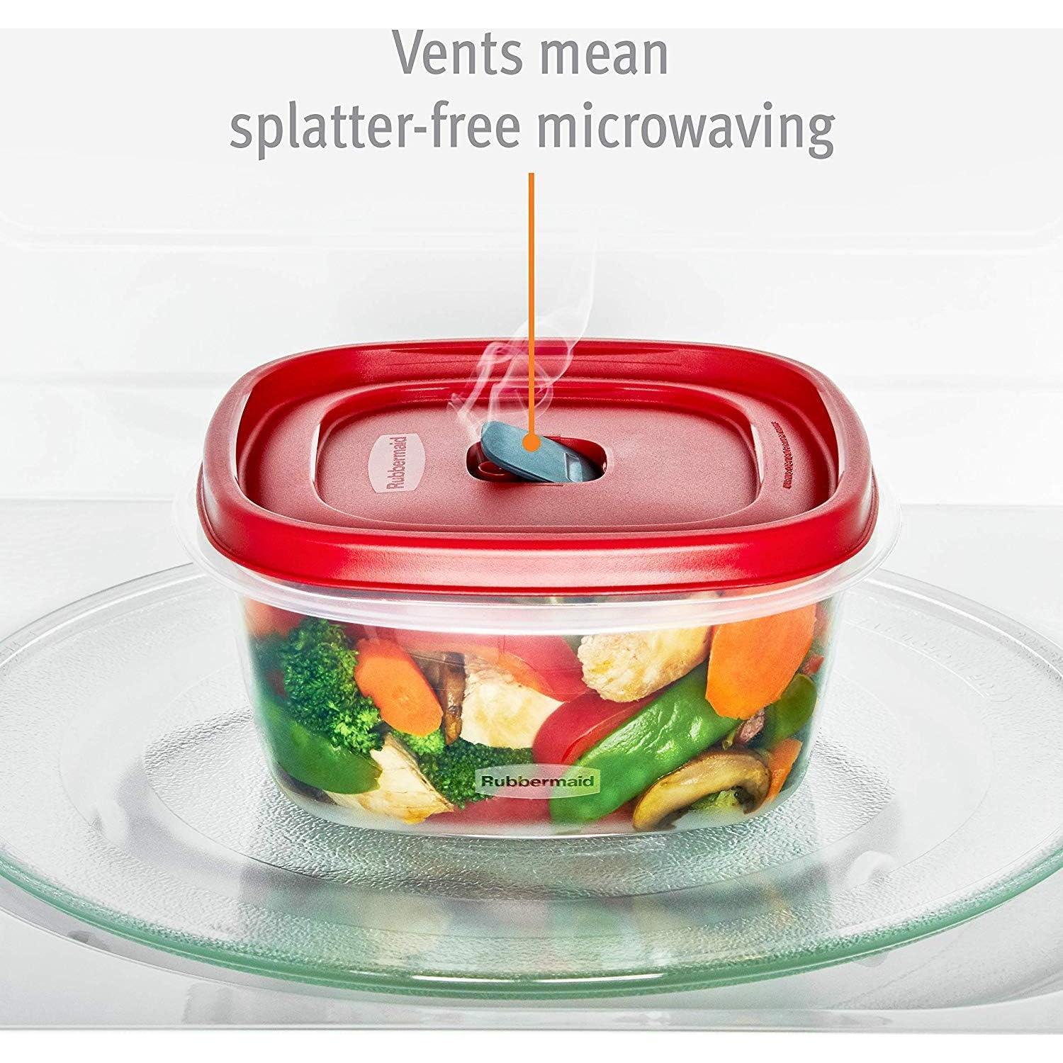 Contenedor de Almacenamiento Rubbermaid 5 Tazas Cuadrado - 3 Unidades