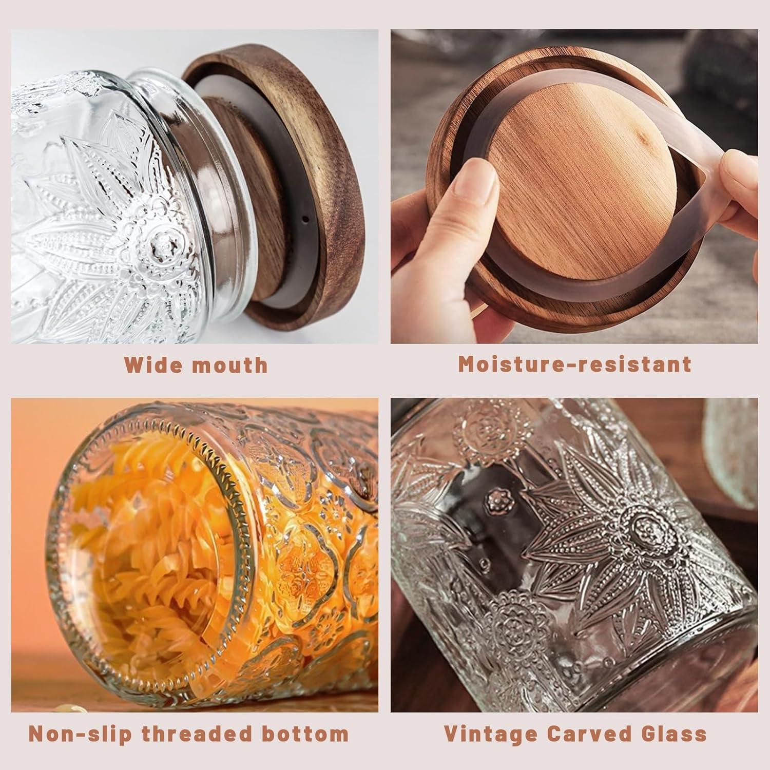 Tarros de Vidrio Vintage Herméticos Yoqelt, 2 Piezas 1.01 L