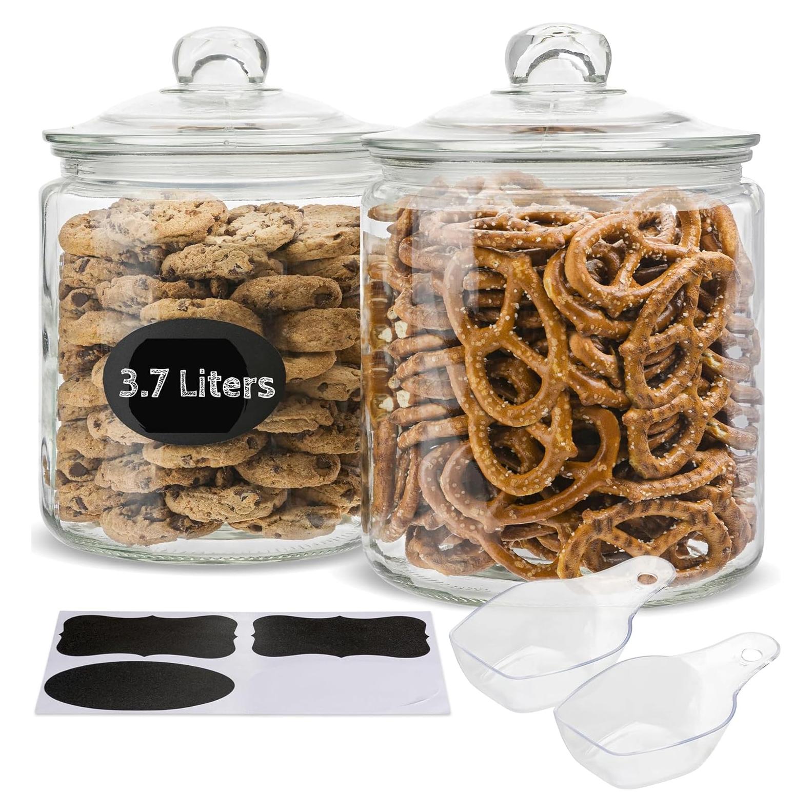 Tarros de Almacenamiento de Vidrio KooK, 1 Galón, Juego de 2