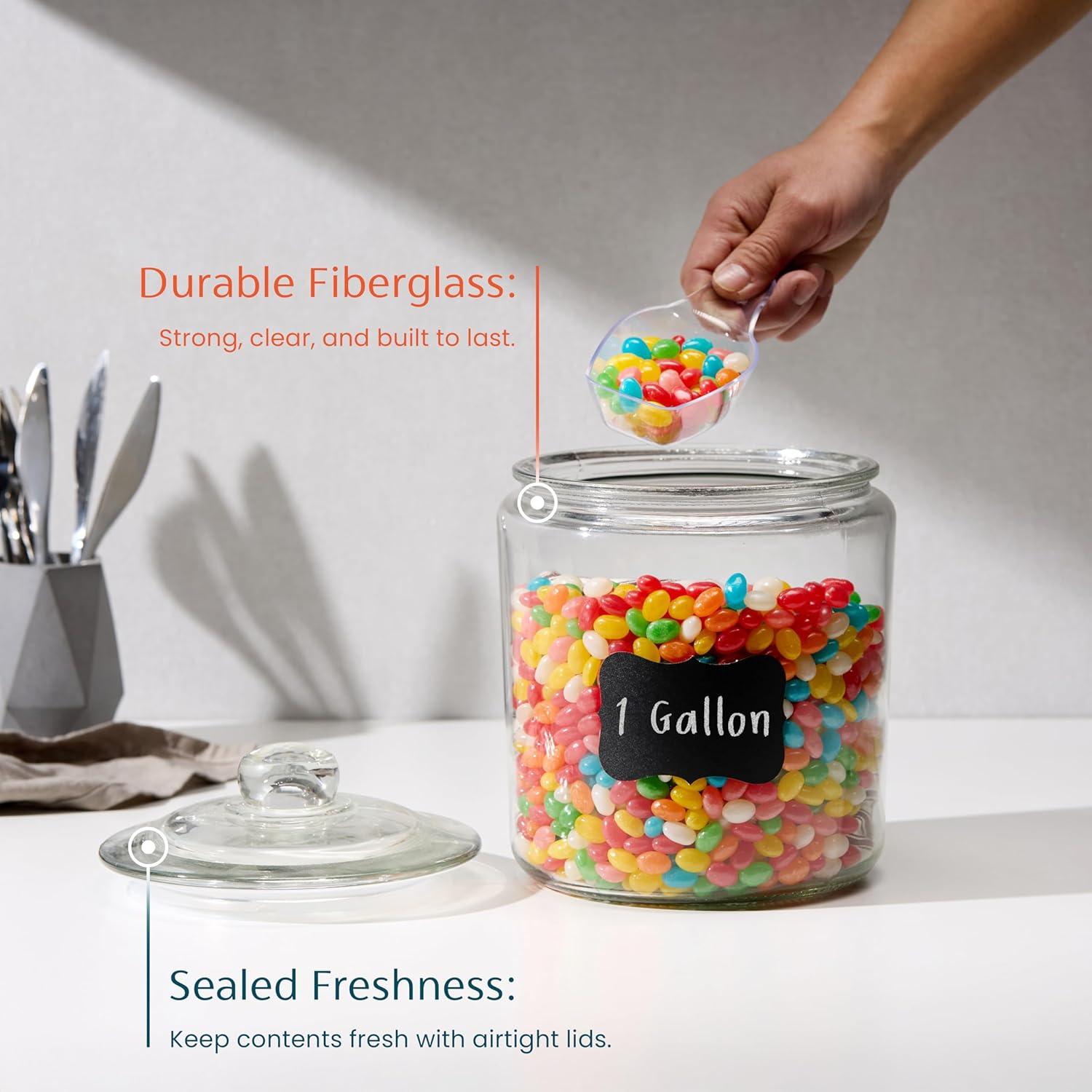 Tarros de Almacenamiento de Vidrio KooK, 1 Galón, Juego de 2