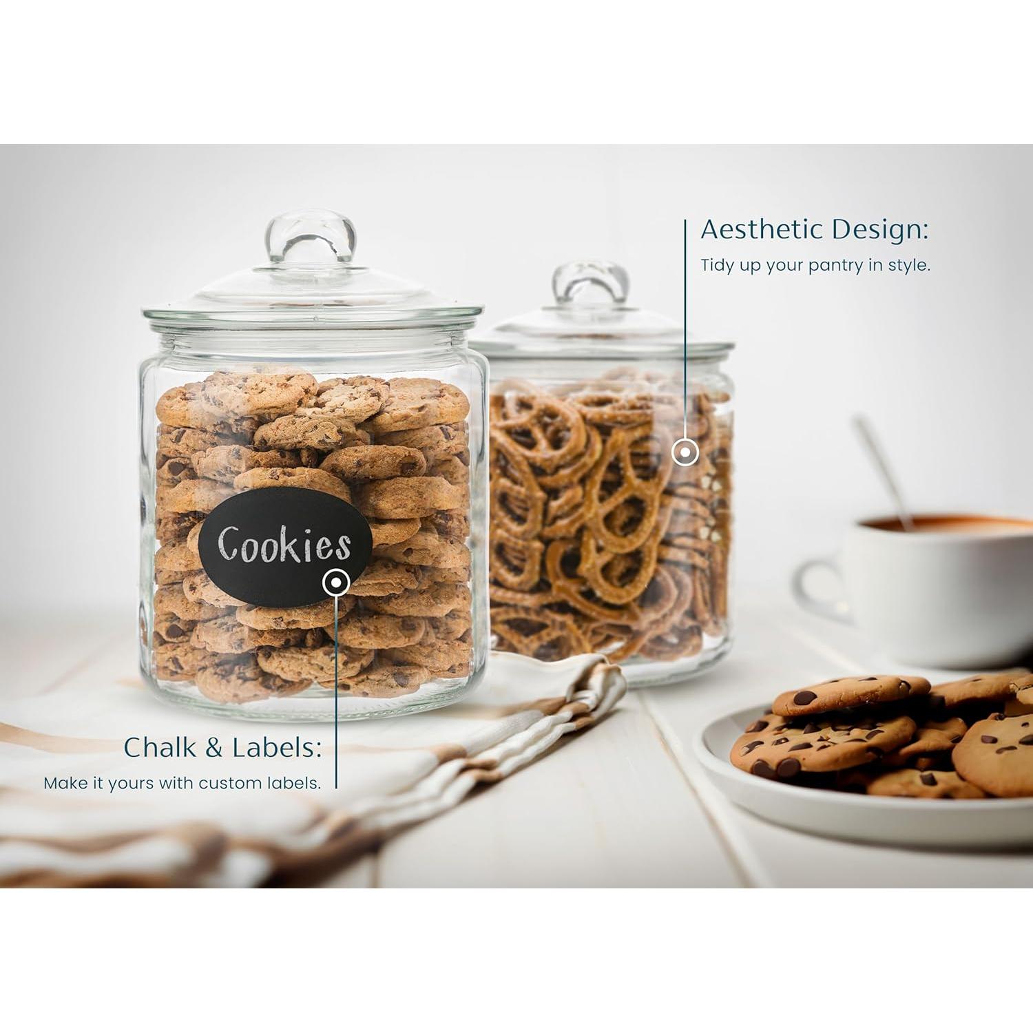 Tarros de Almacenamiento de Vidrio KooK, 1 Galón, Juego de 2