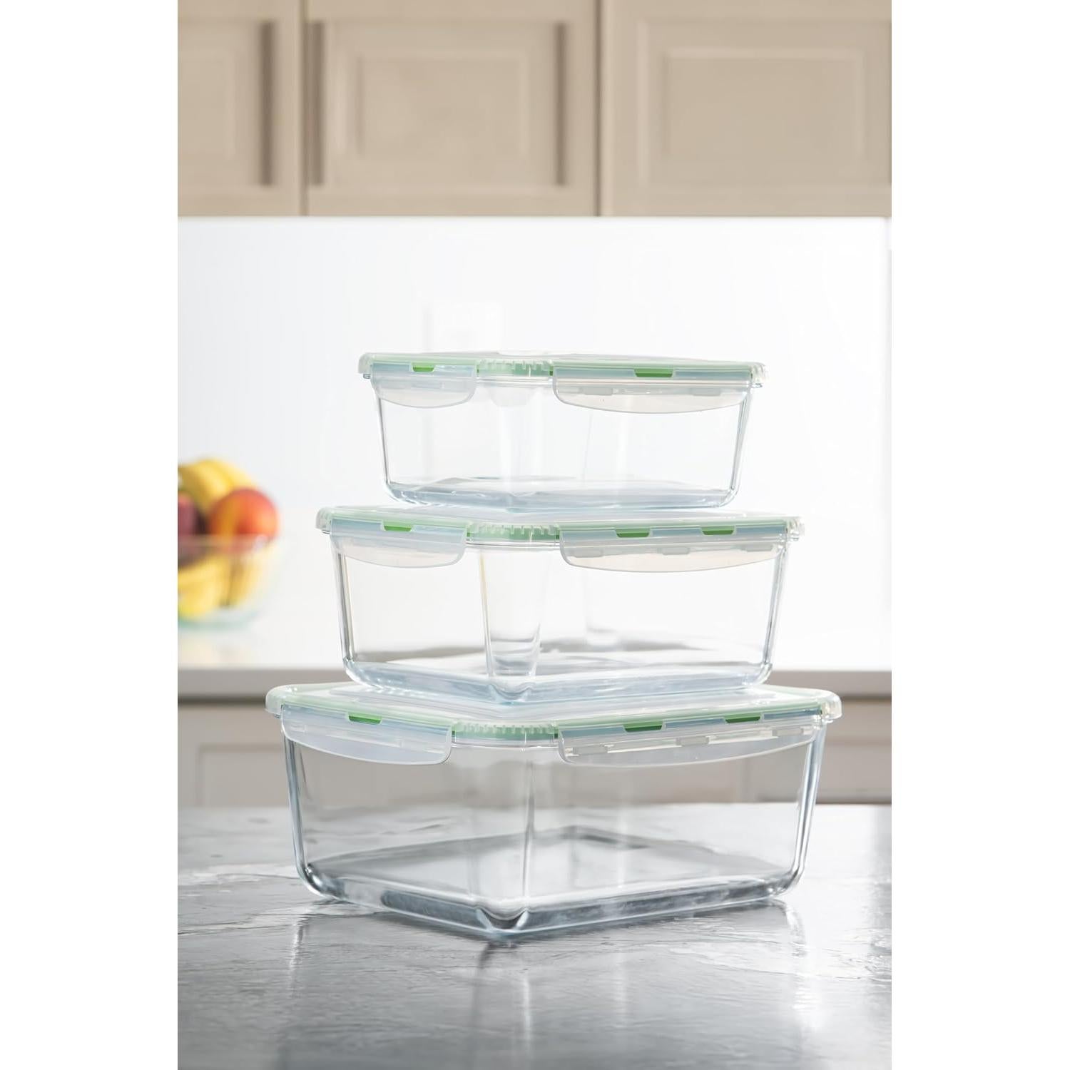 Set de Contenedores de Almacenamiento de Vidrio 3 Piezas 3.54 L