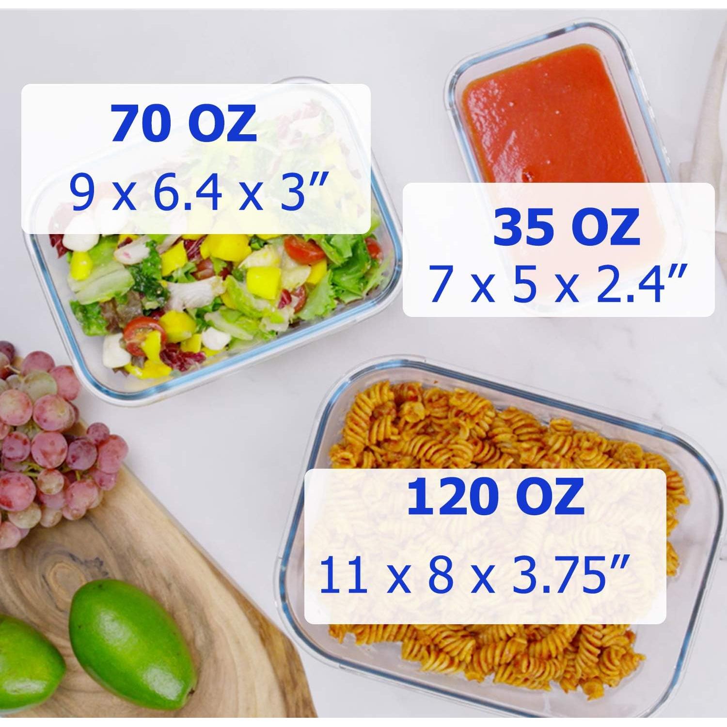 Set de Contenedores de Almacenamiento de Vidrio 3 Piezas 3.54 L